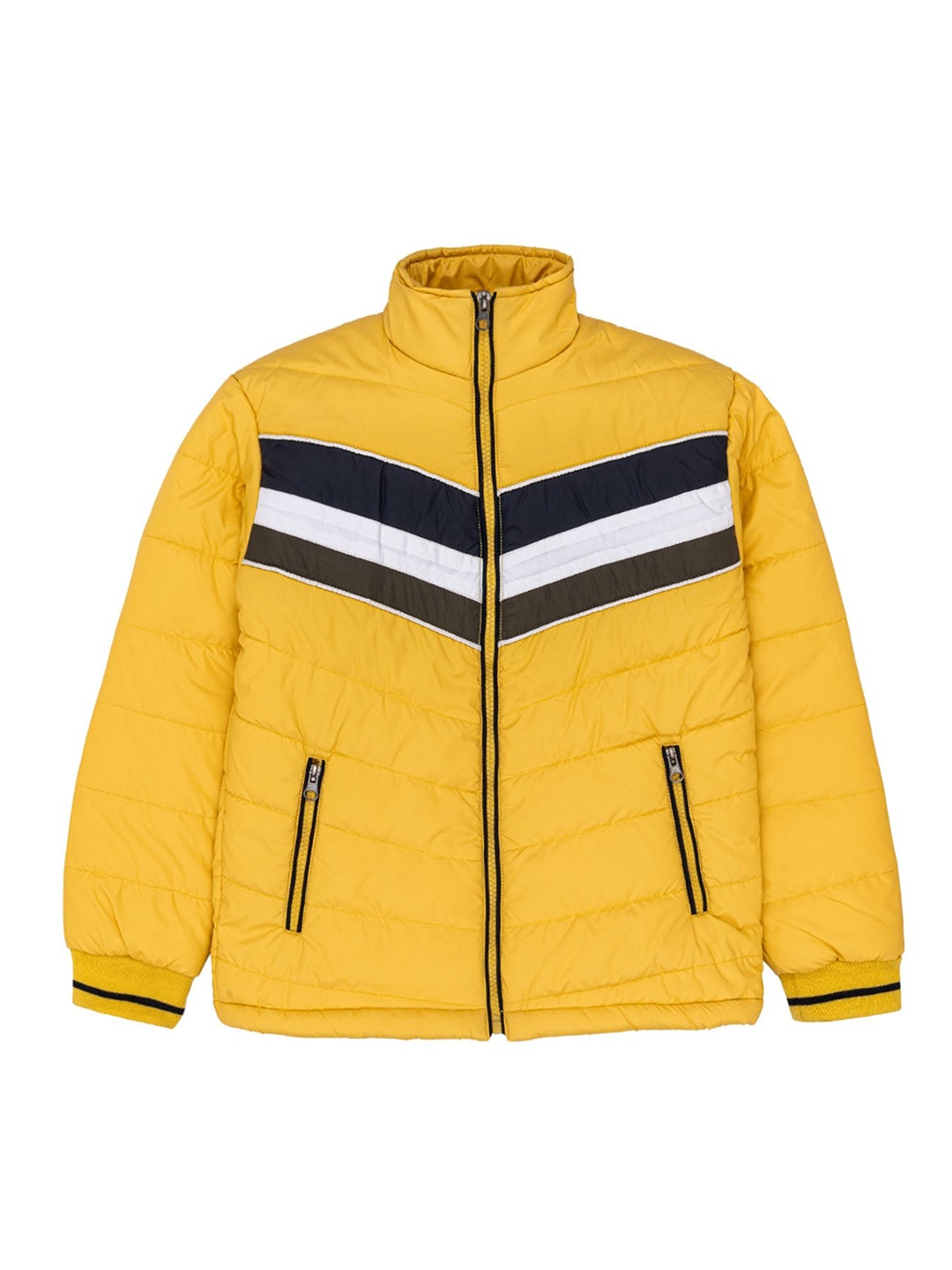 

Status Quo Boys Mock Collar Puffer Jacket, Mustard