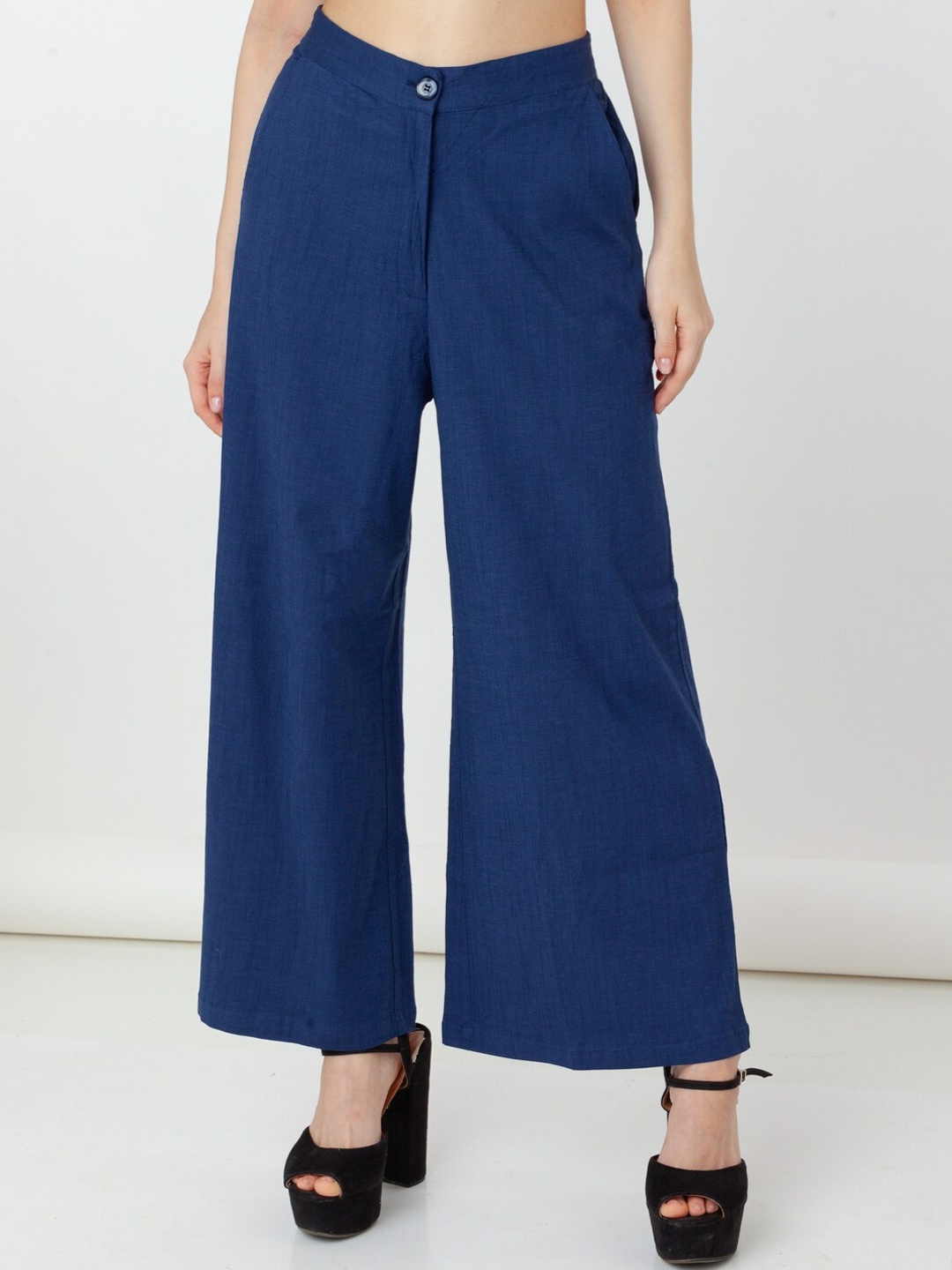 

Zink London Women High-Rise Parallel Trousers, Blue