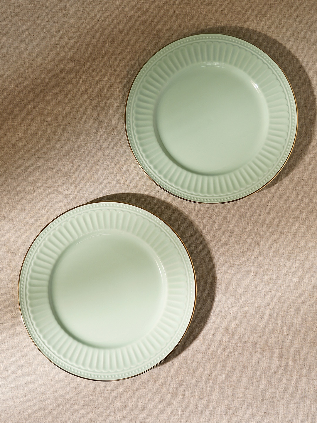 

Pure Home and Living Light Green 2 Pieces Ceramic Dinner Plates