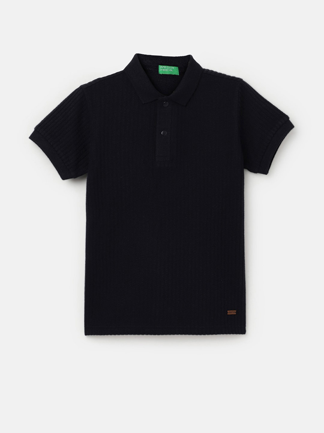 United Colors of Benetton Boys Polo Collar Cotton T-shirt, Blue
