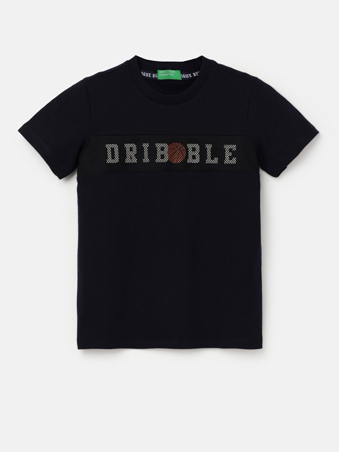 

United Colors of Benetton Boys Typography Printed Pure Cotton T-shirt, Black
