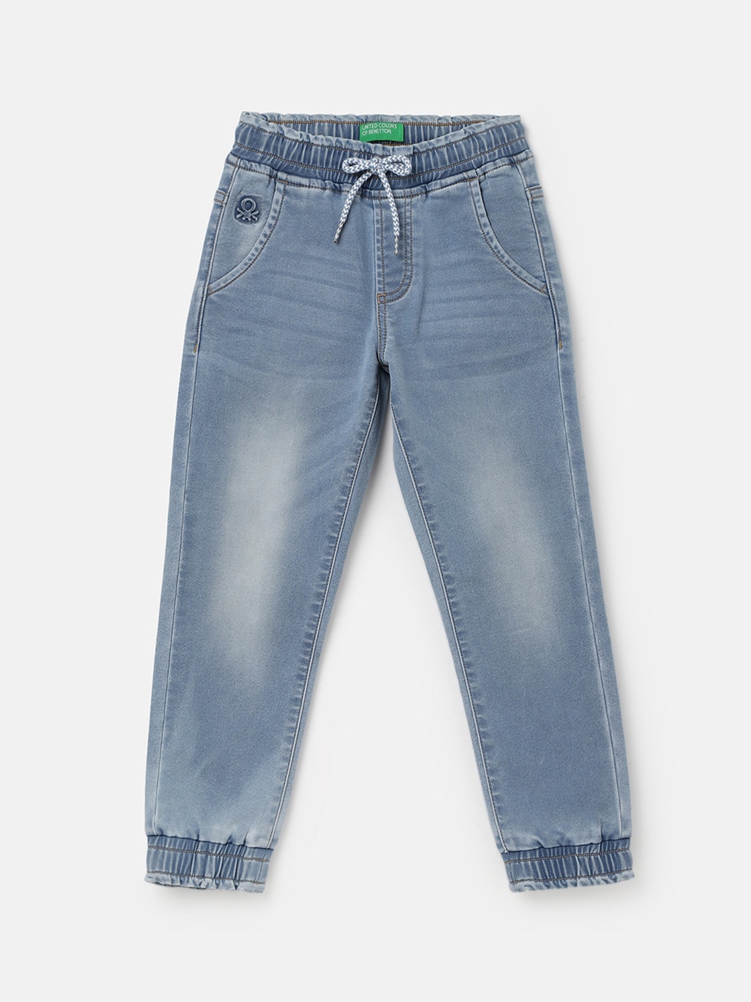 United Colors of Benetton Boys Jogger Heavy Fade Clean Look Jeans, Blue