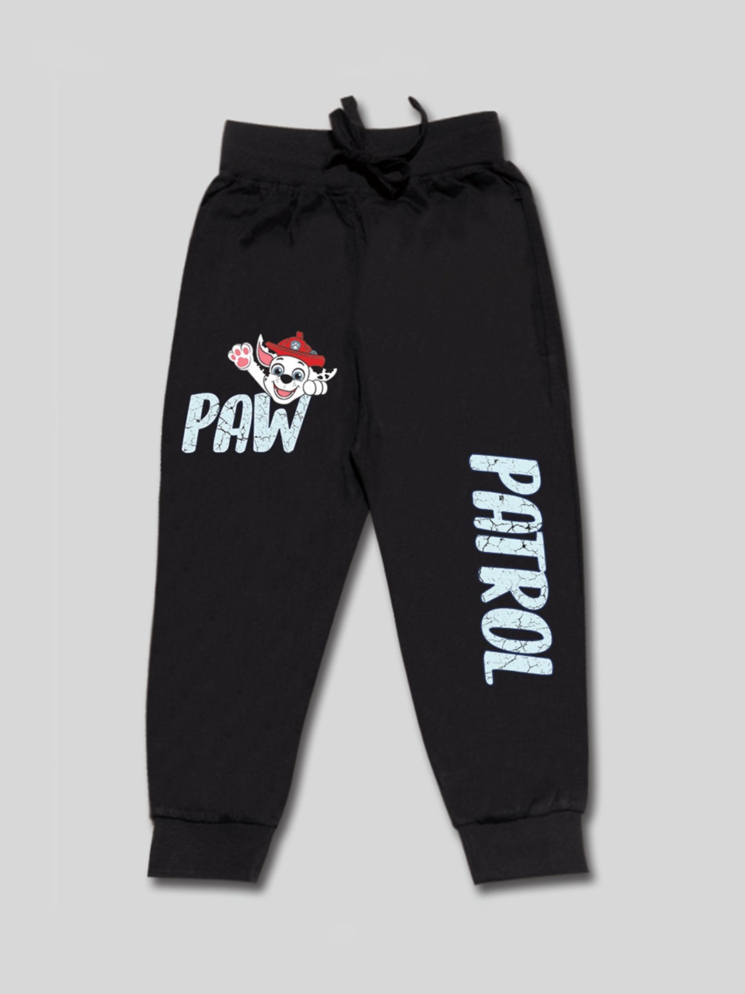 

Minute Mirth Boys Paw Patrol Printed Cotton Joggers, Black