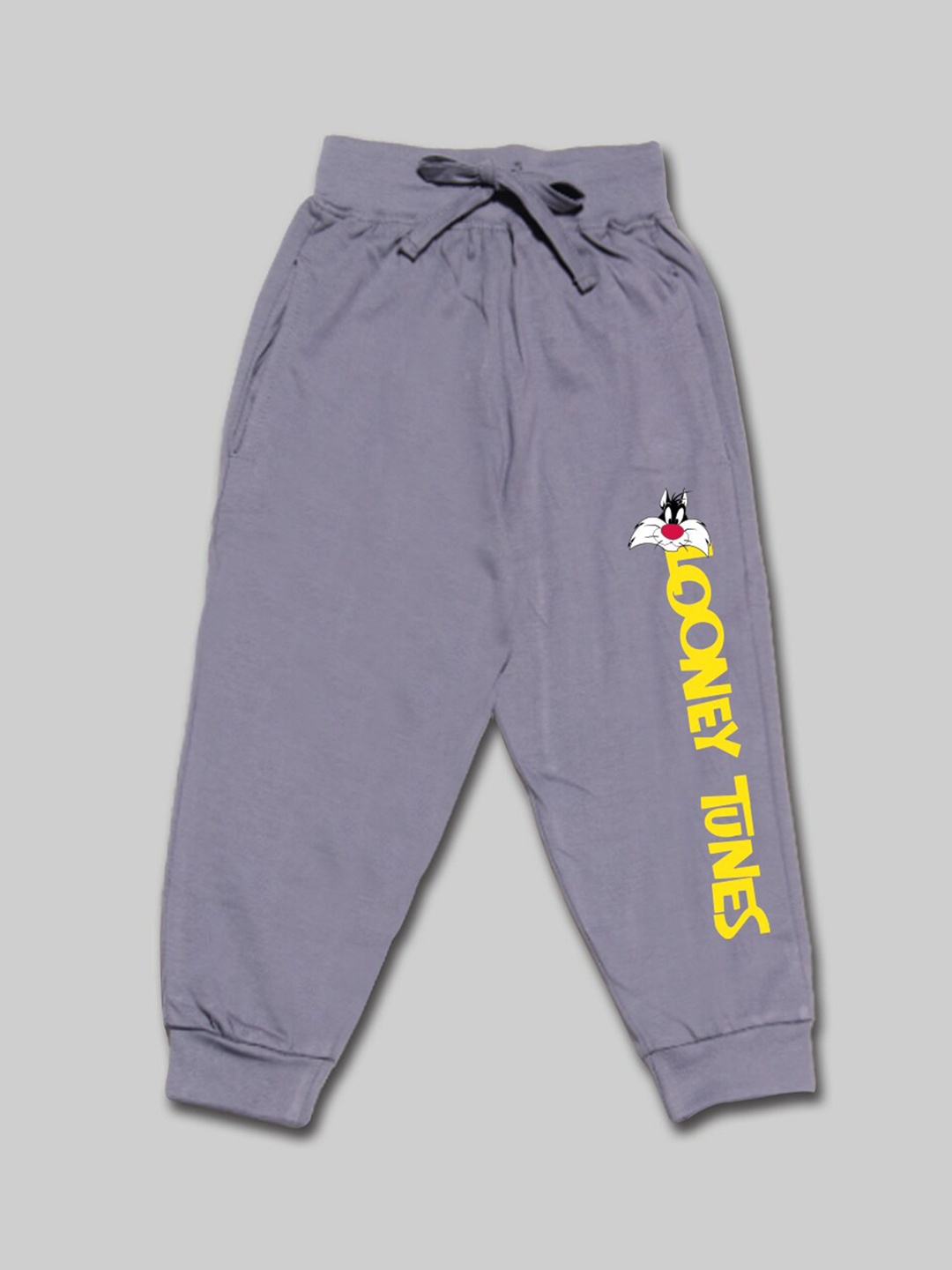 

Minute Mirth Boys Looney Tunes Printed Mid-Rise Joggers, Charcoal