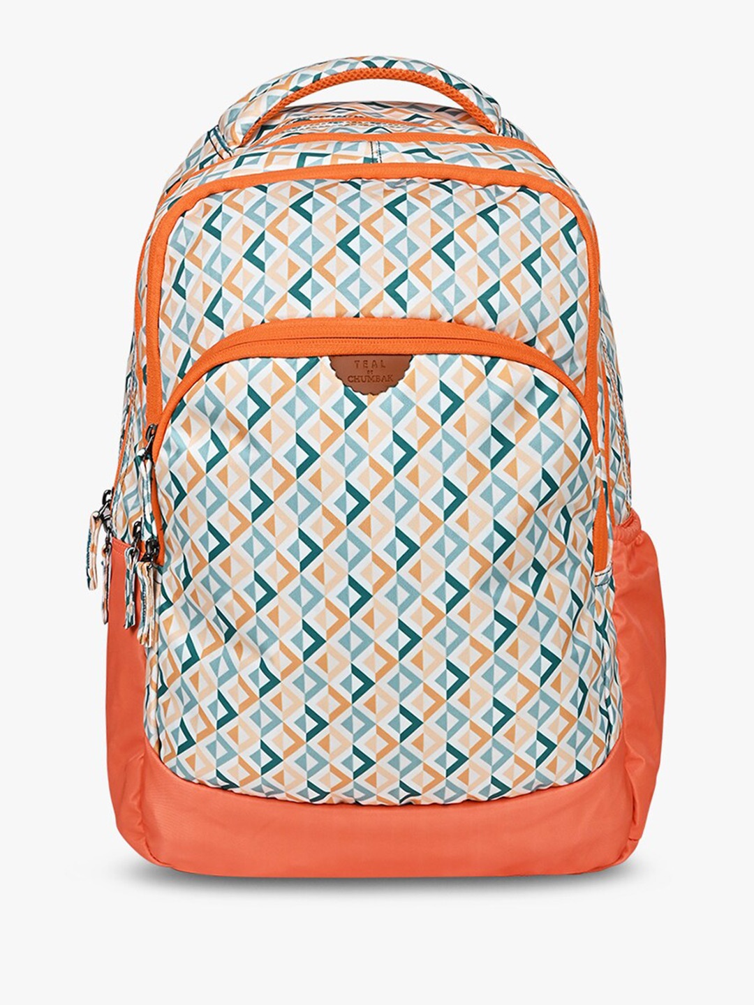 

TEAL BY CHUMBAK Geometric Printed 13 Inch Laptop Backpack, Orange