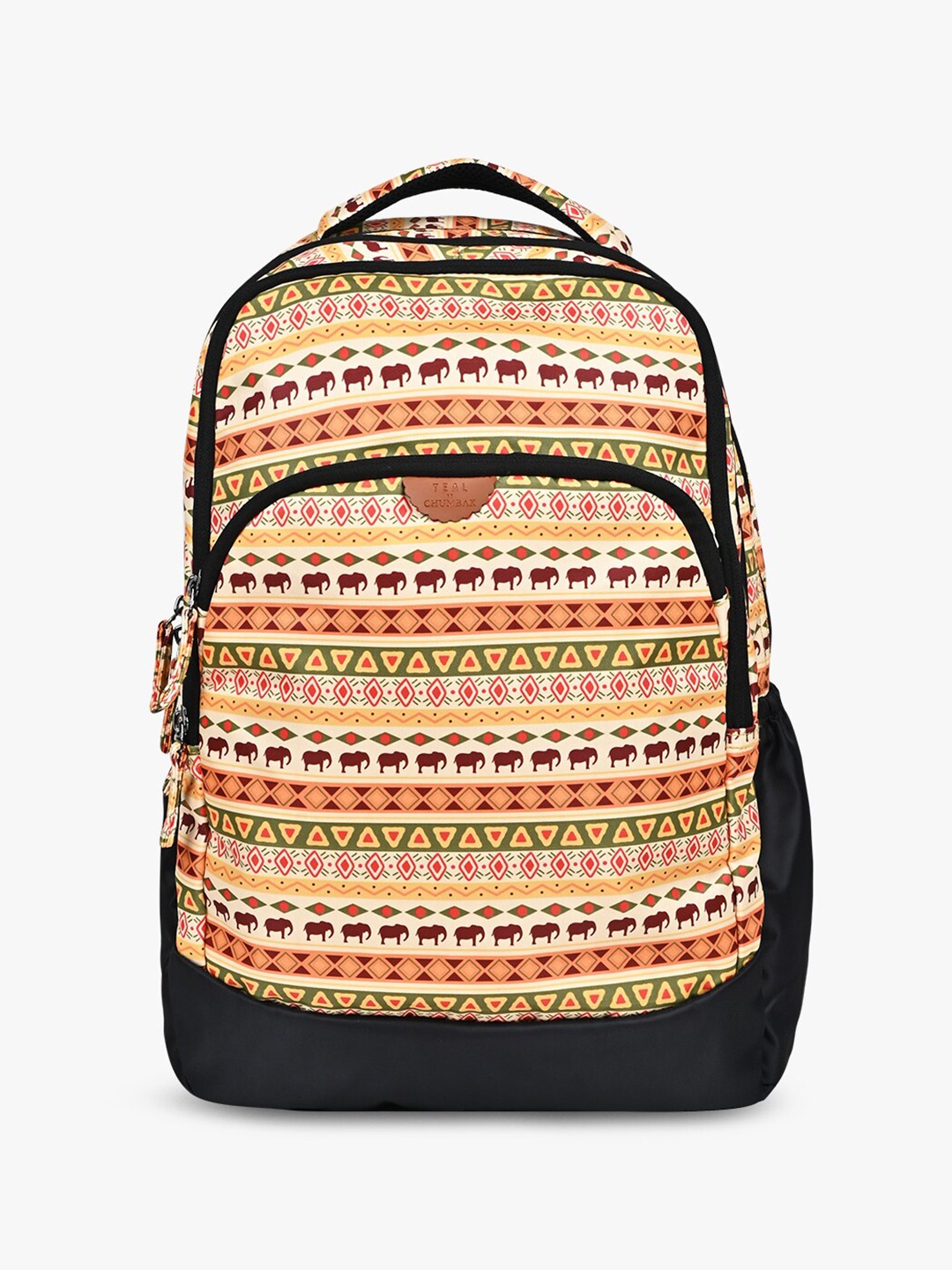 

TEAL BY CHUMBAK Ethnic Motifs Printed 13 Inch Laptop Backpack, Orange