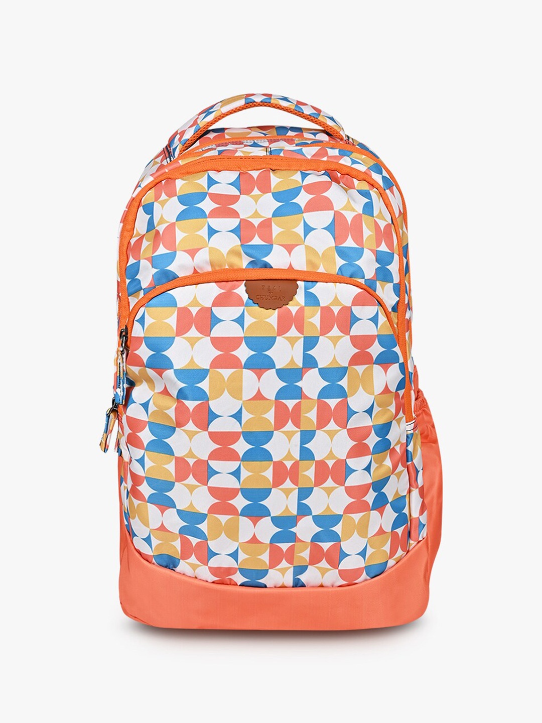 

TEAL BY CHUMBAK Geometric Printed 13 Inch Laptop Backpack, Orange