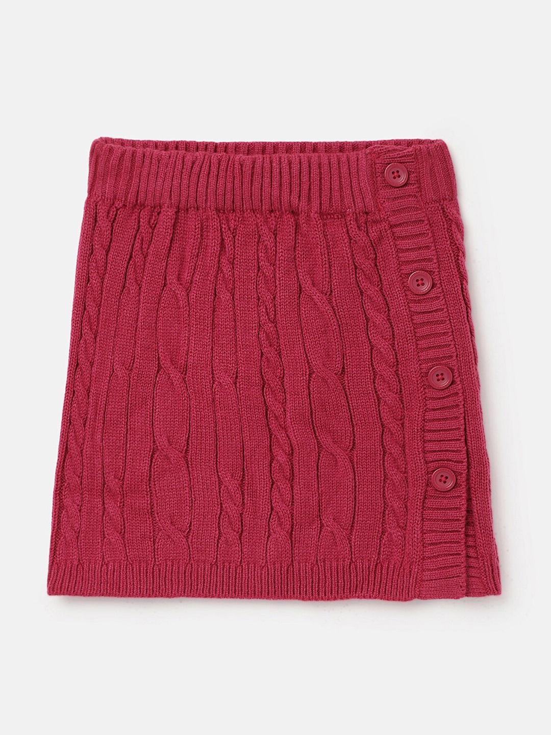 

United Colors of Benetton Girls Self Designed A-Line Mini Skirt, Pink