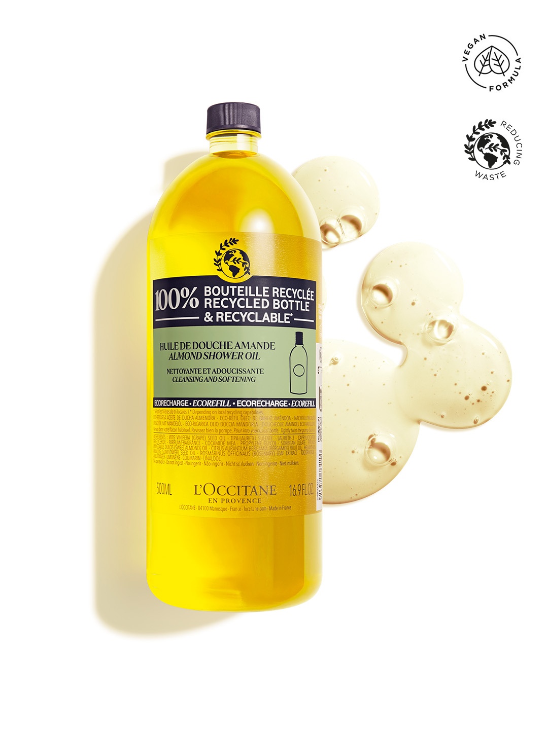 

LOccitane en Provence Almond Shower Oil Eco-Refill - 500ml, Yellow