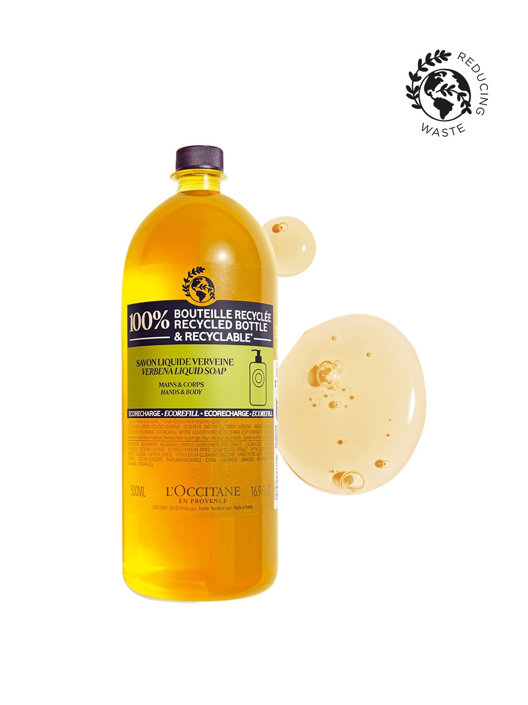 

LOccitane en Provence Shea Hands & Body Verbena Liquid Soap - 500ml, Yellow