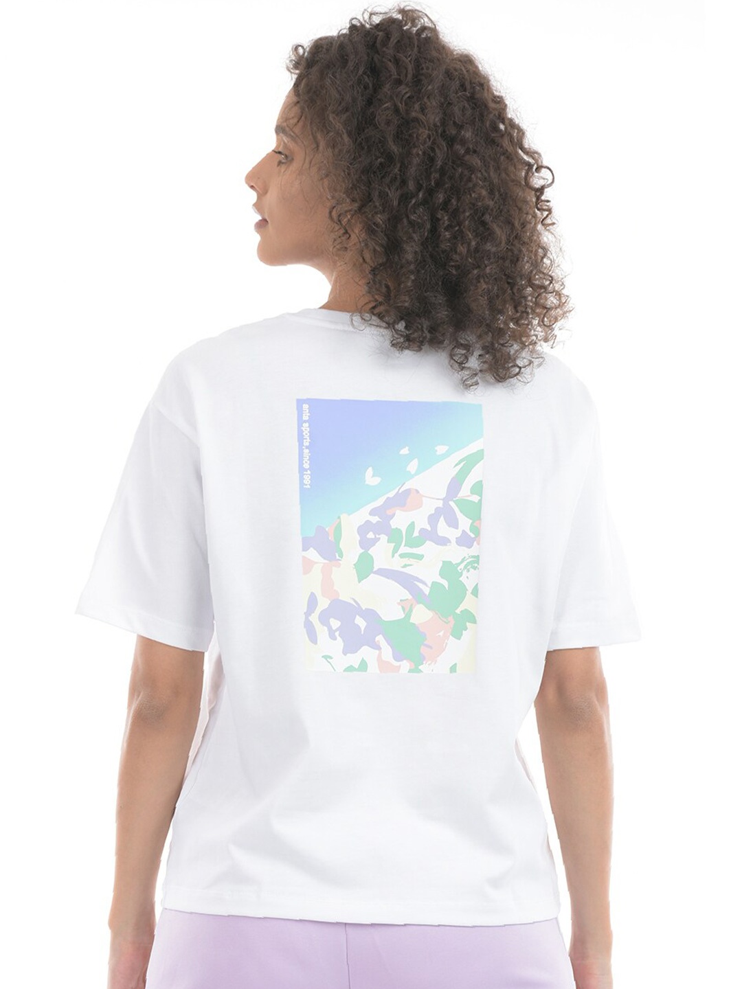 

Anta Graphic Printed Relaxed Fit Cotton T-shirt, White