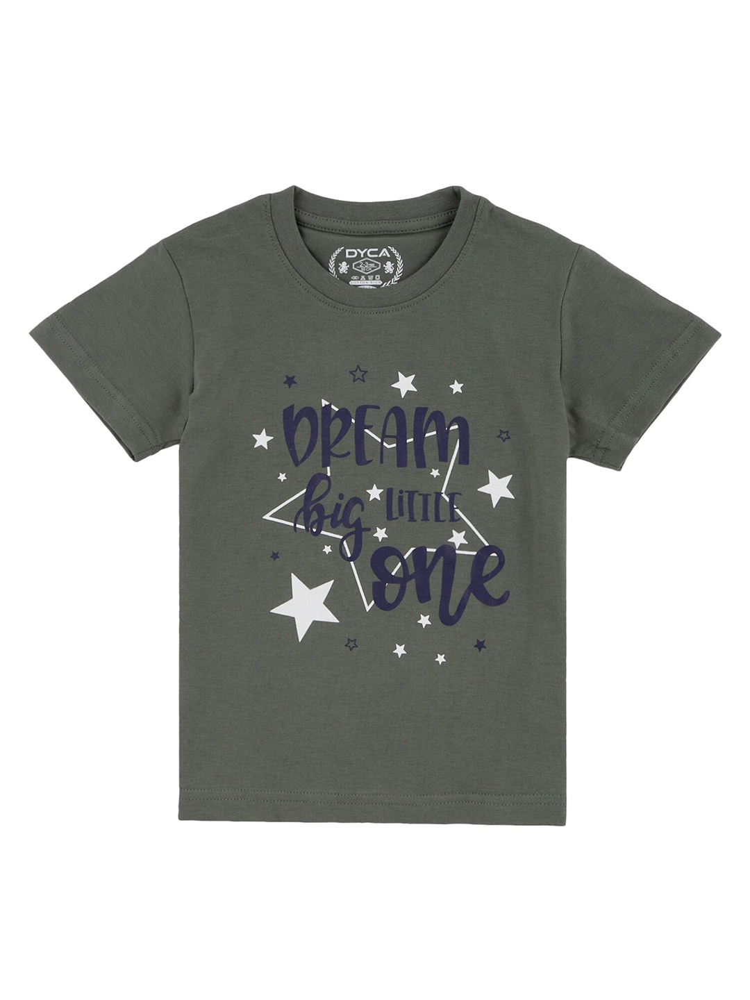 

DYCA Boys Typography Printed Cotton T-shirt, Green