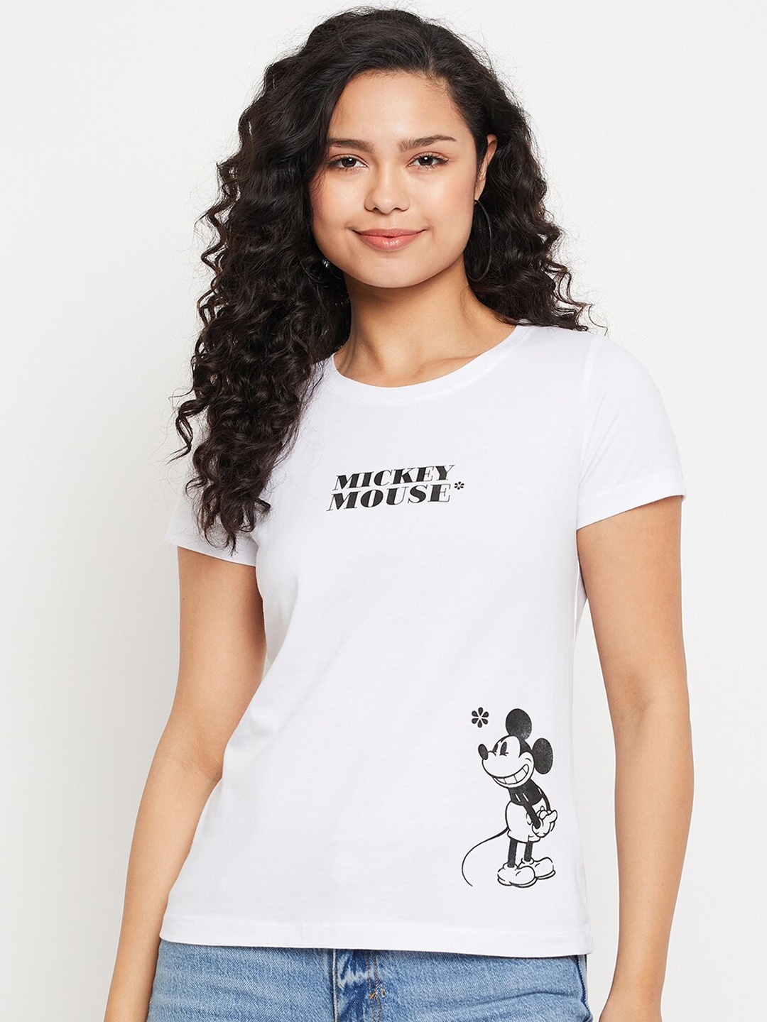 

Wear Your Mind Mickey Mouse Printed Pure Cotton T-shirt, White