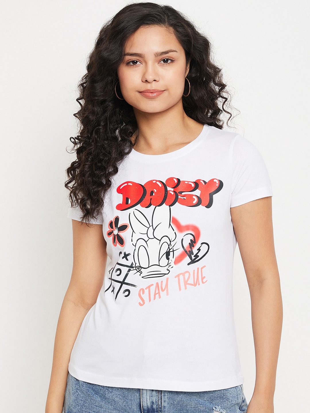 

Wear Your Mind Daisy Duck Printed Pure Cotton T-shirt, White