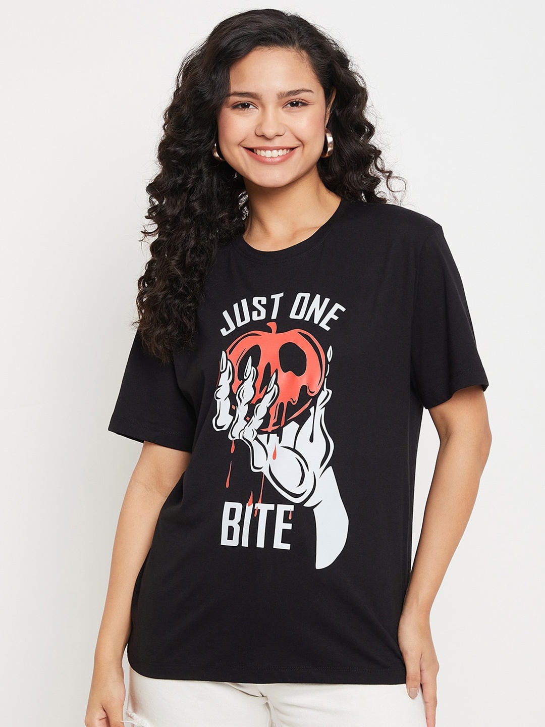 

Wear Your Mind Typography Printed Pure Cotton Oversized T-shirt, Black