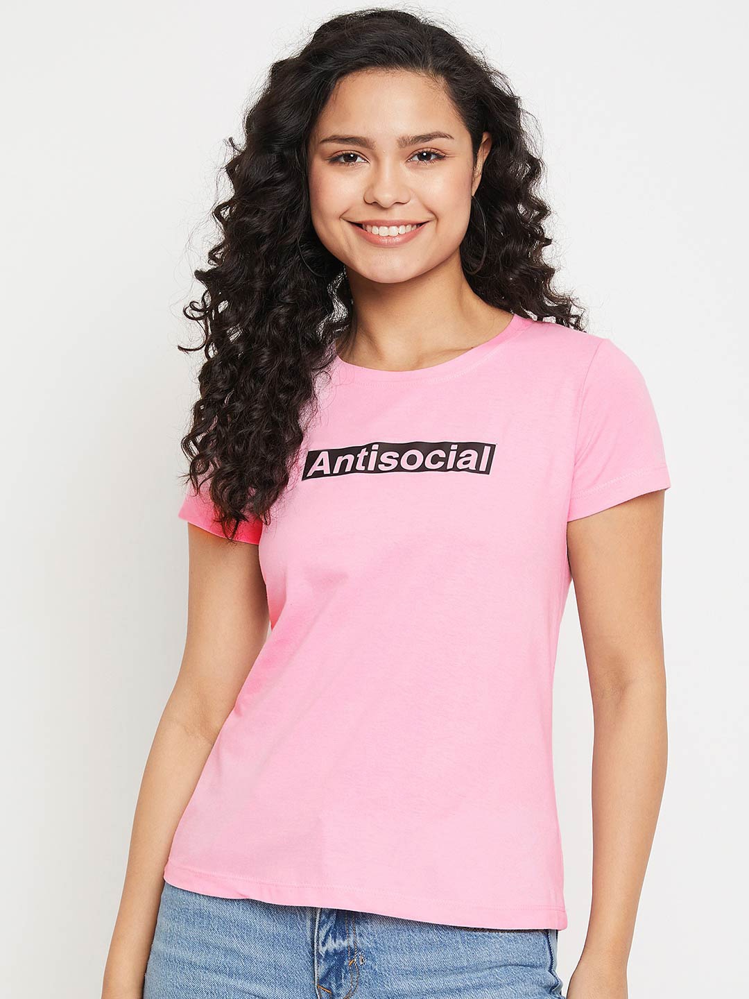 

Wear Your Mind Typography Printed Pure Cotton T-shirt, Pink
