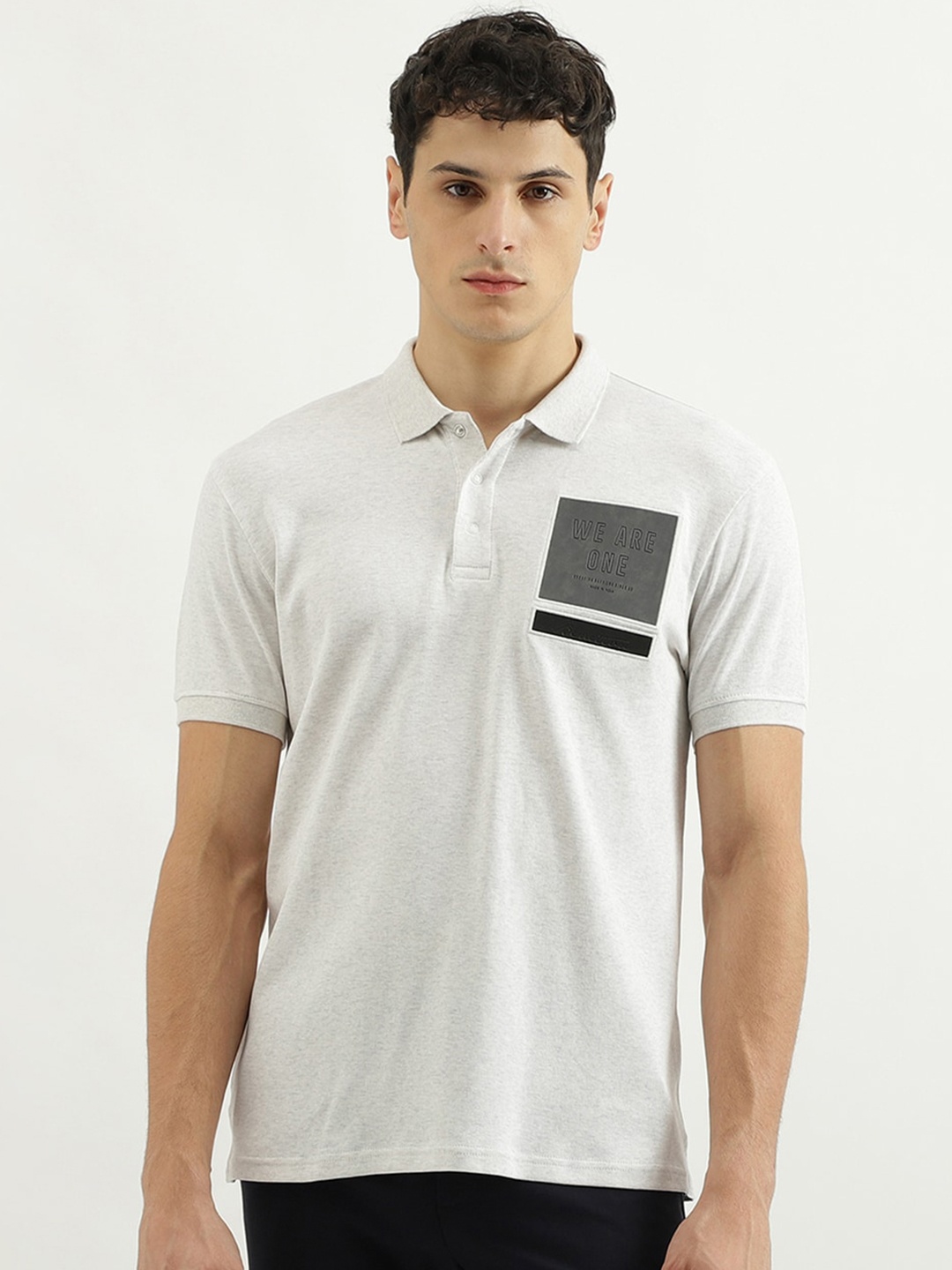 

United Colors of Benetton Polo Collar Pure Cotton T-shirt, Grey