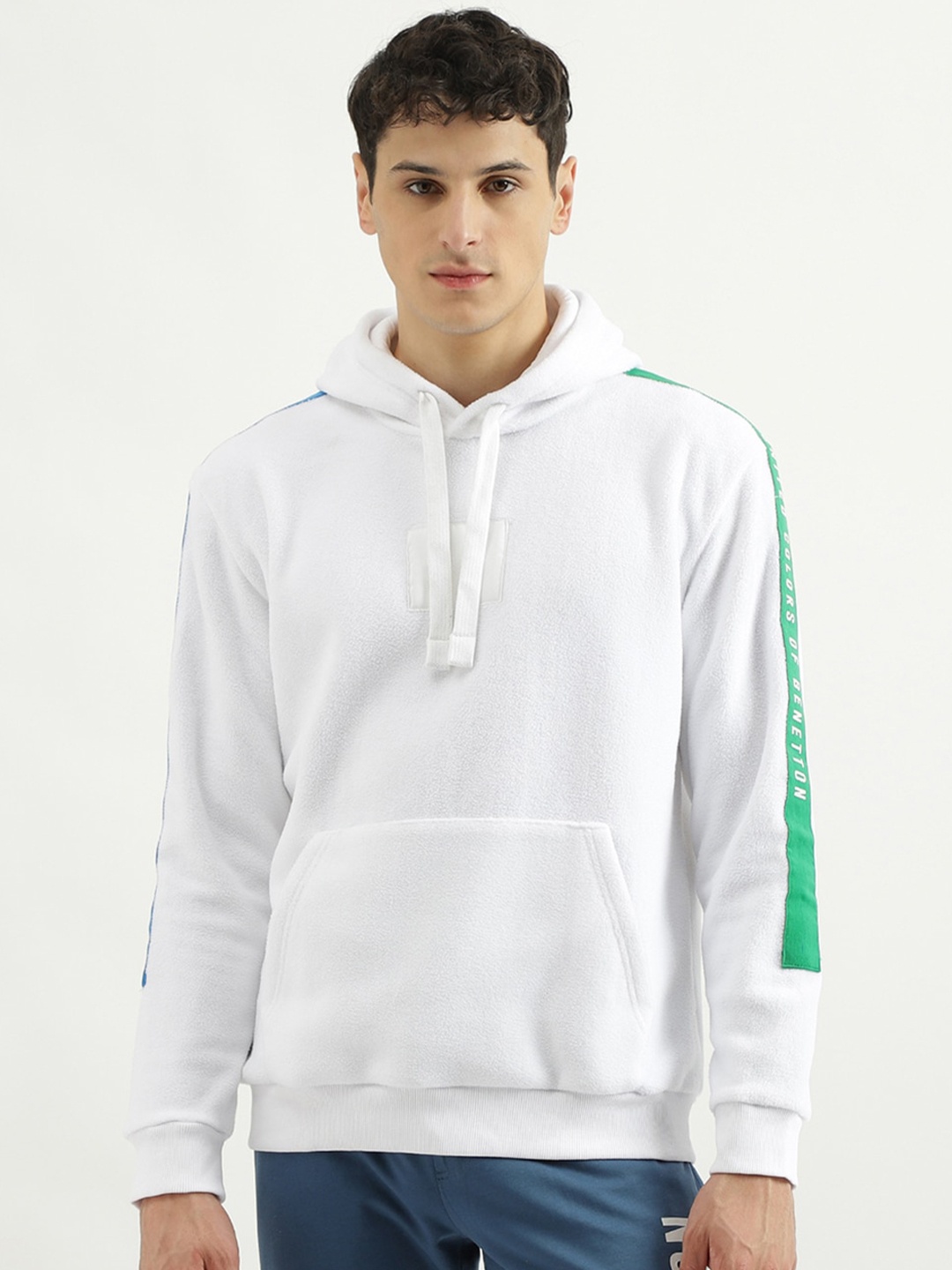 

United Colors of Benetton Hooded Pullover Sweatshirt, White