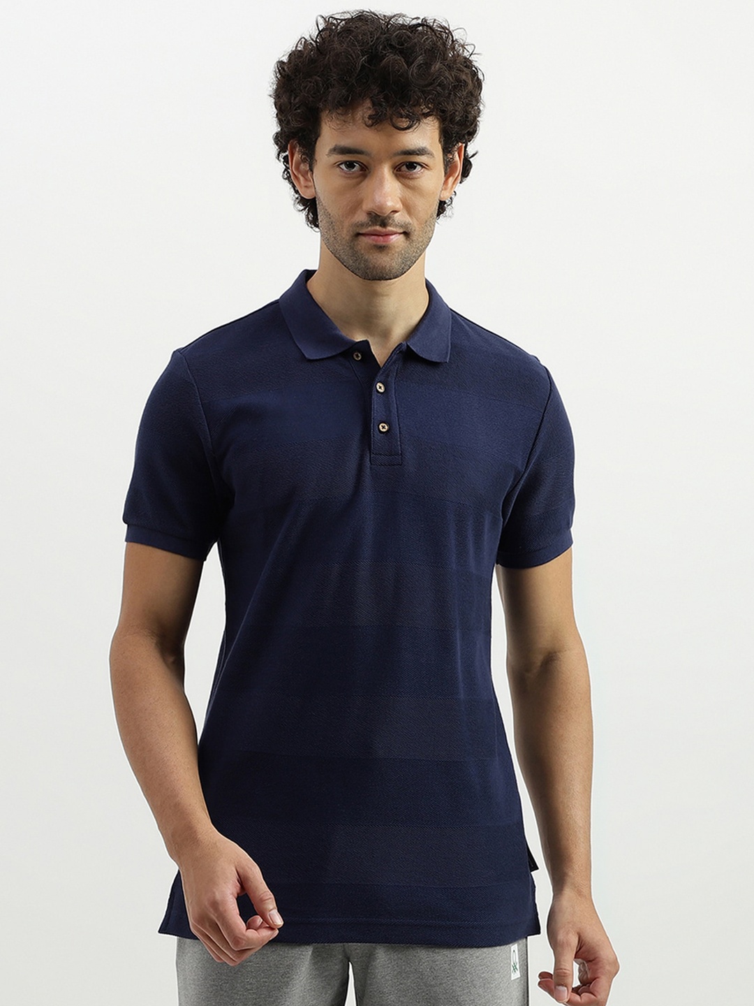 

United Colors of Benetton Polo Collar Pure Cotton T-shirt, Navy blue