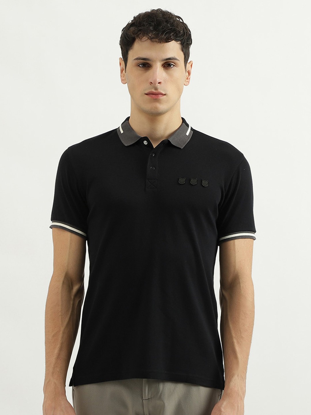 

United Colors of Benetton Polo Collar Pure Cotton T-shirt, Black