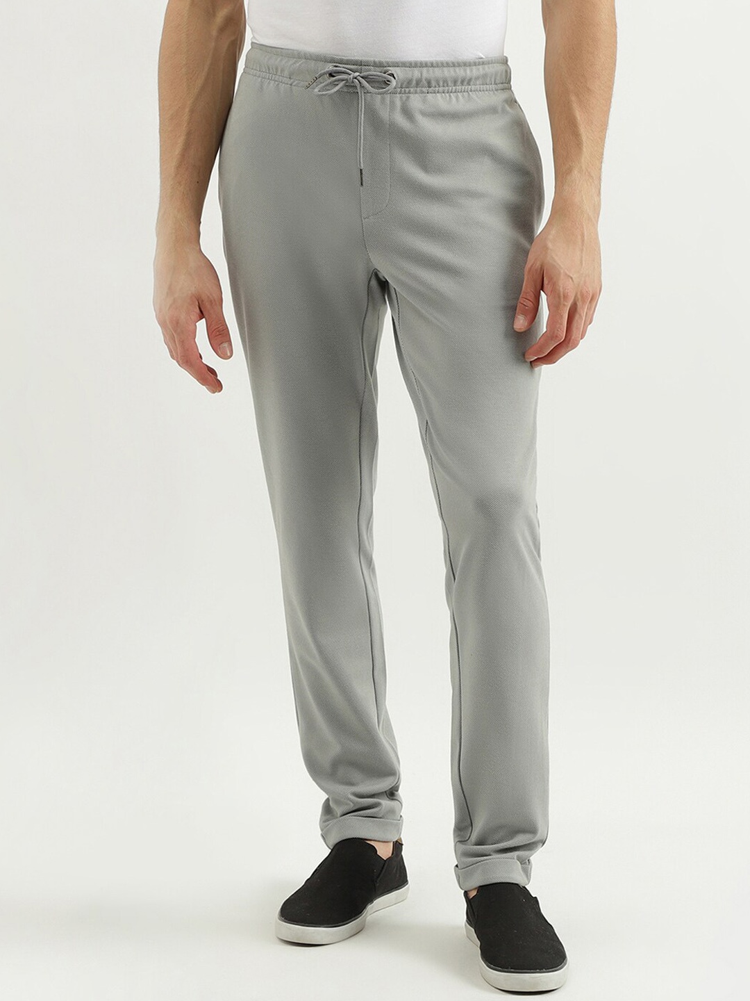 

United Colors of Benetton Men Self Design Slim Fit Track Pants, Grey