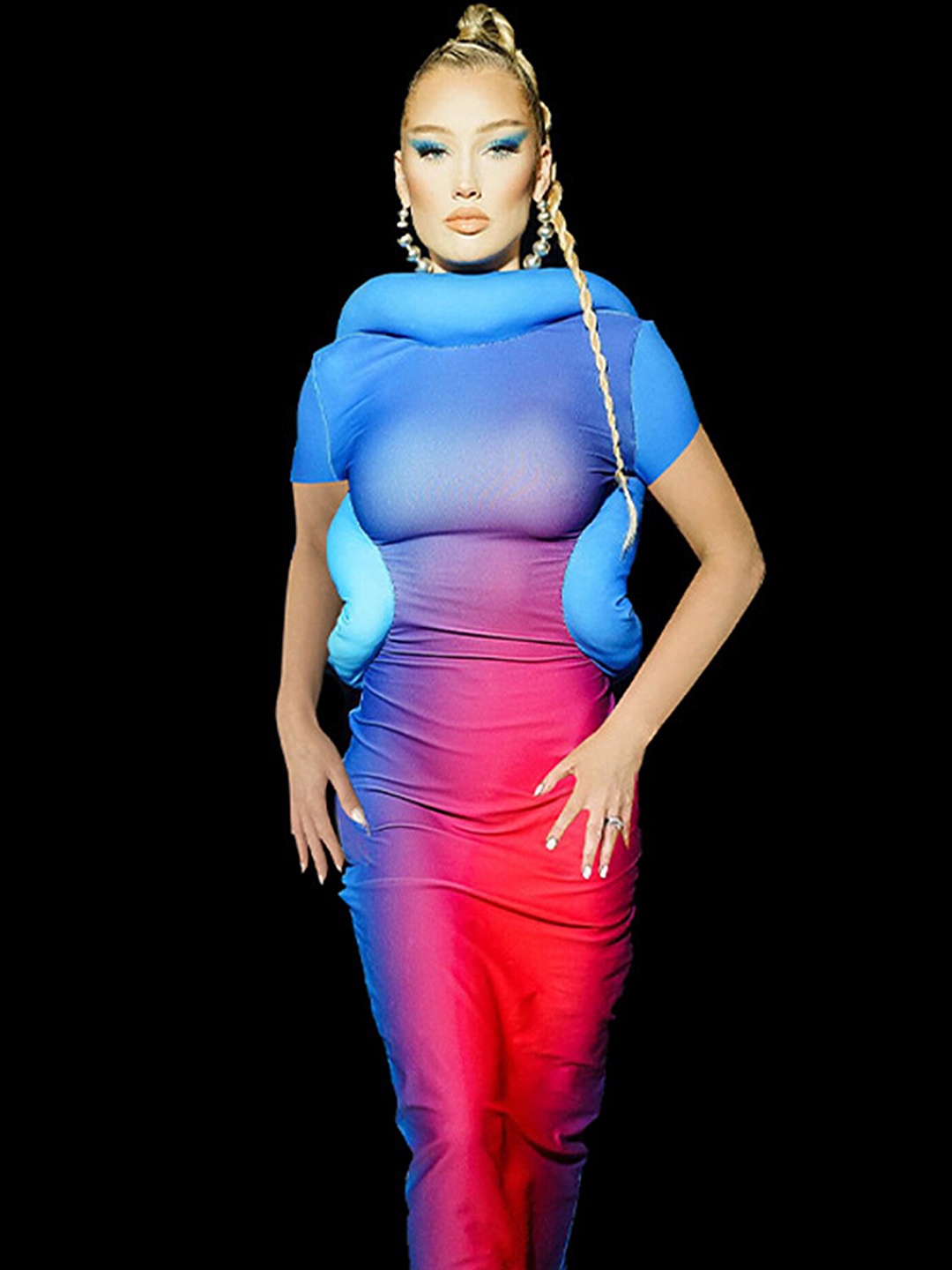 

LULU & SKY Ombre Bodycon Maxi Dress, Blue