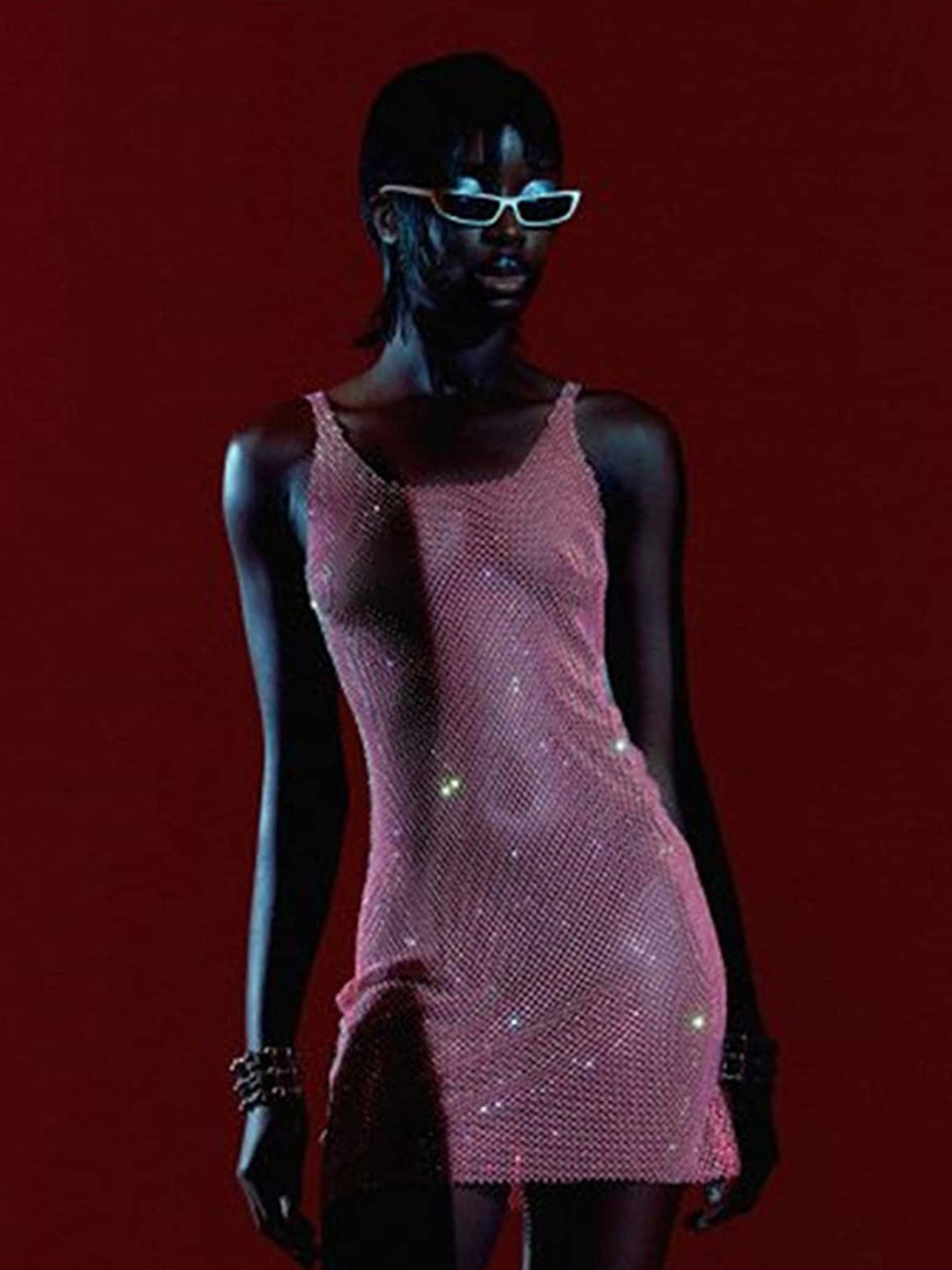 

LULU & SKY Embellished Shoulder Strap Bodycon Dress, Pink
