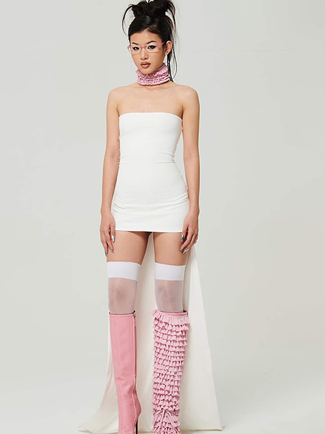 LULU & SKY Off-Shoulder Bodycon Maxi Dress, White