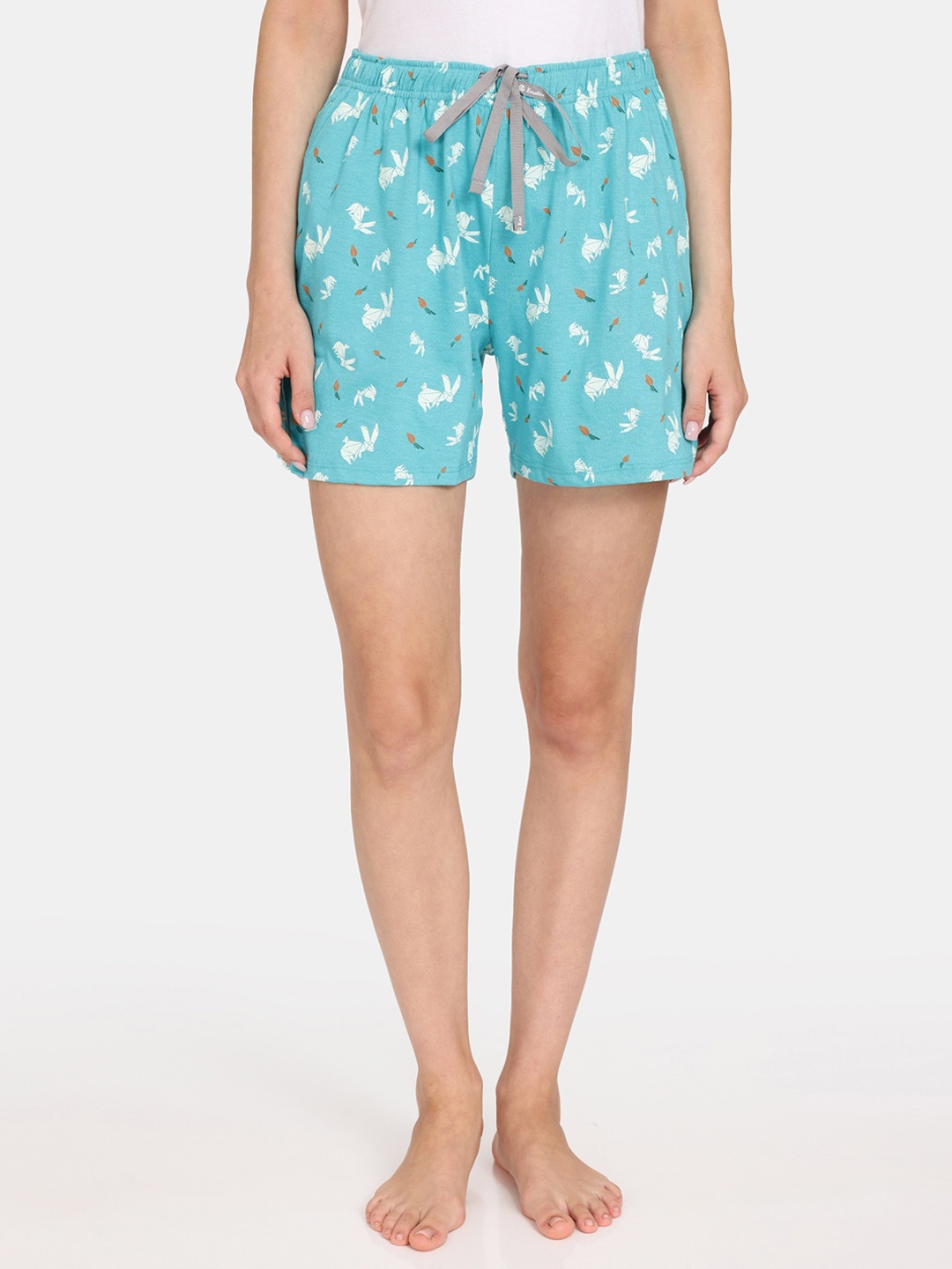 

Rosaline by Zivame Women Mid-Rise Floral Printed Lounge Shorts, Blue