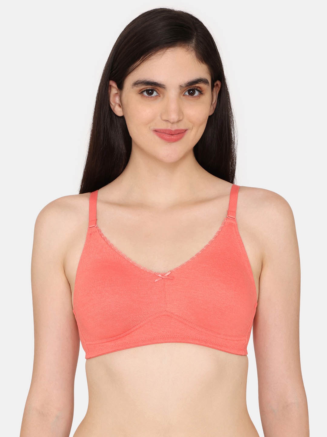 

Rosaline by Zivame Full Coverage Non Padded T-Shirt Bra With All Day Comfort, Coral