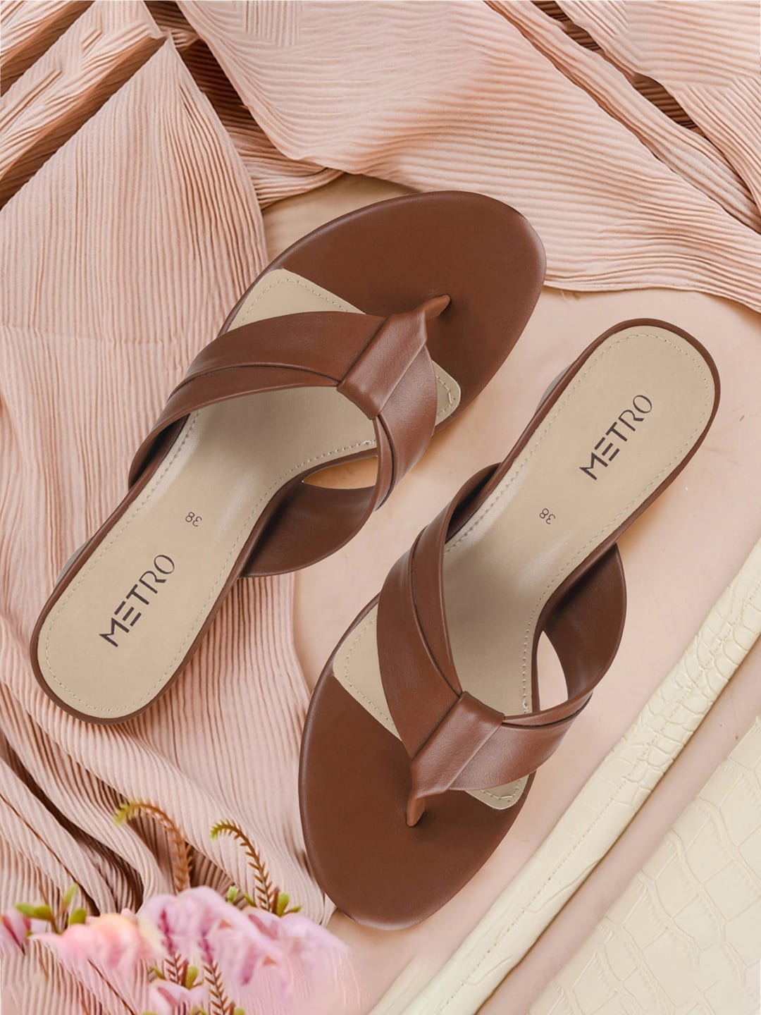 

Metro Open Toe Block Heels, Tan