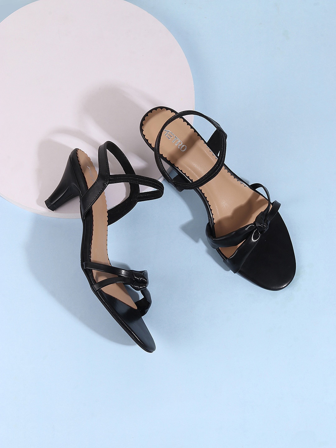 

Metro Open Toe Kitten Heels, Black