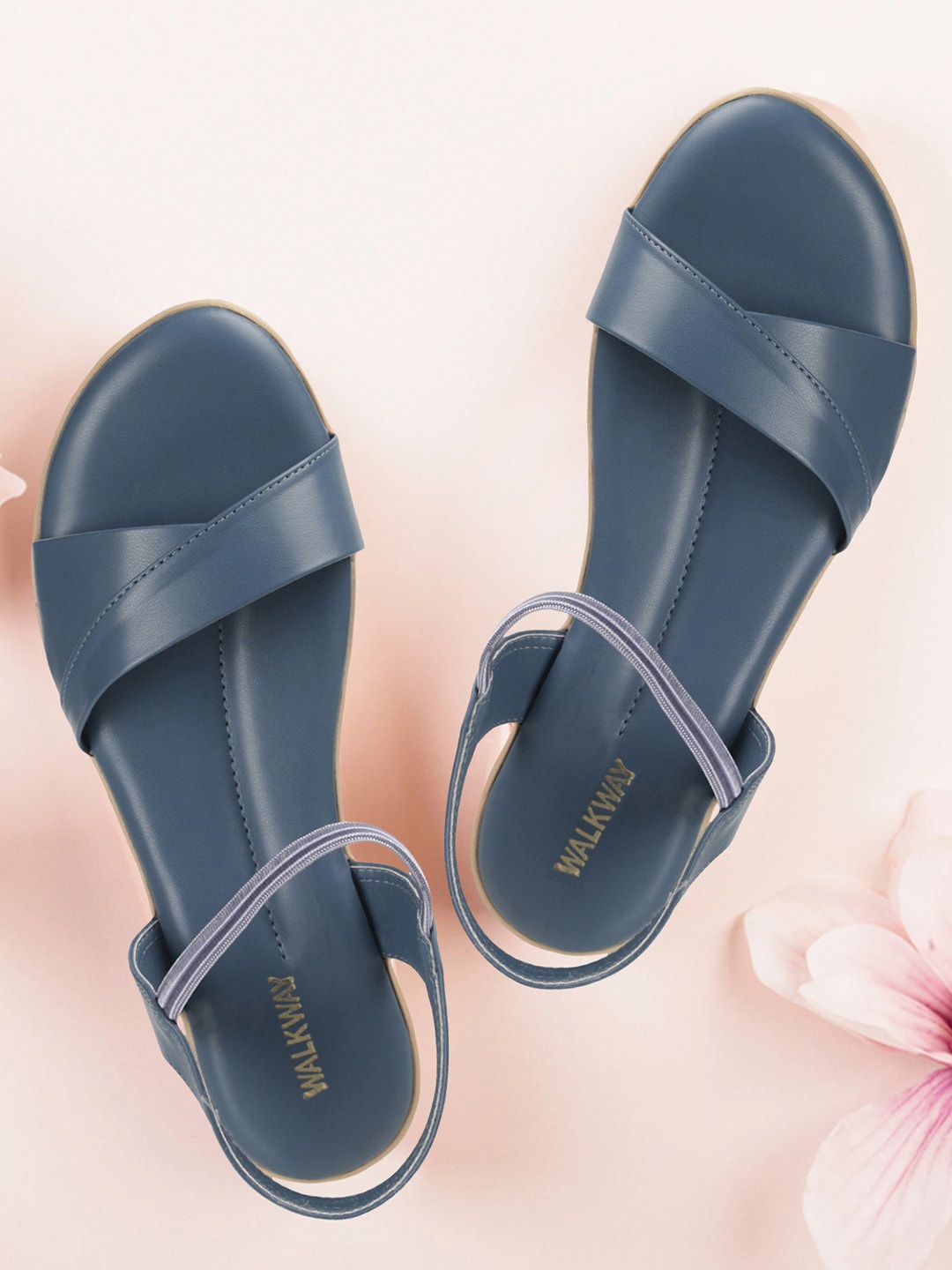

WALKWAY by Metro Open Toe Wedges With Backstrap, Blue