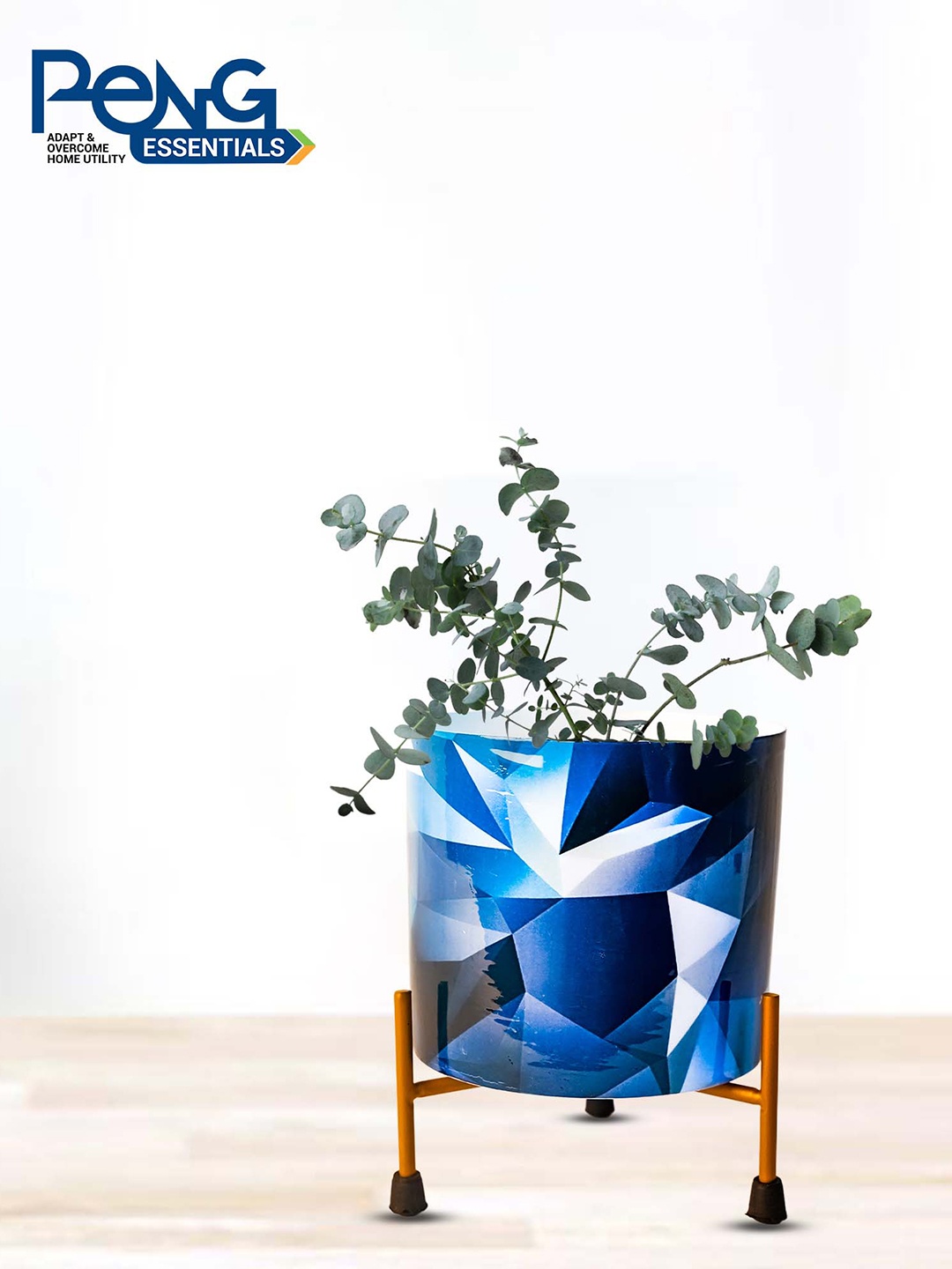 

Peng Essentials Reva Blue 2 Pieces Metal Planters With Holders