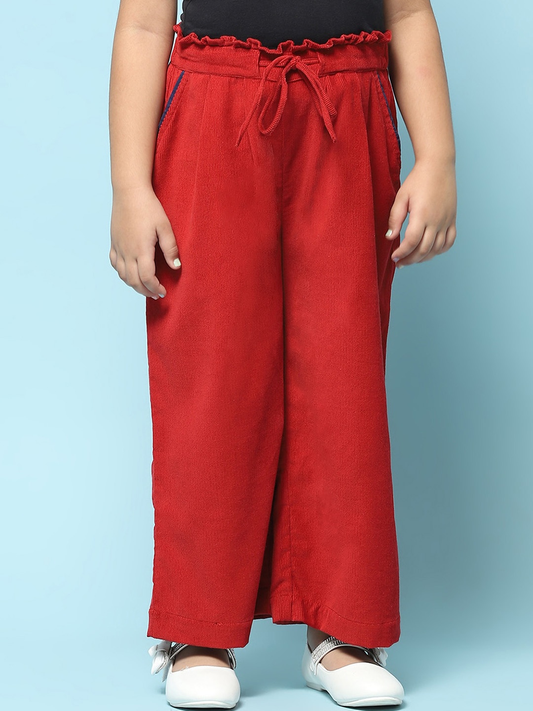 

Biba Girls Relaxed Straight Leg Mid-Rise Pleated Parallel Trousers, Rust