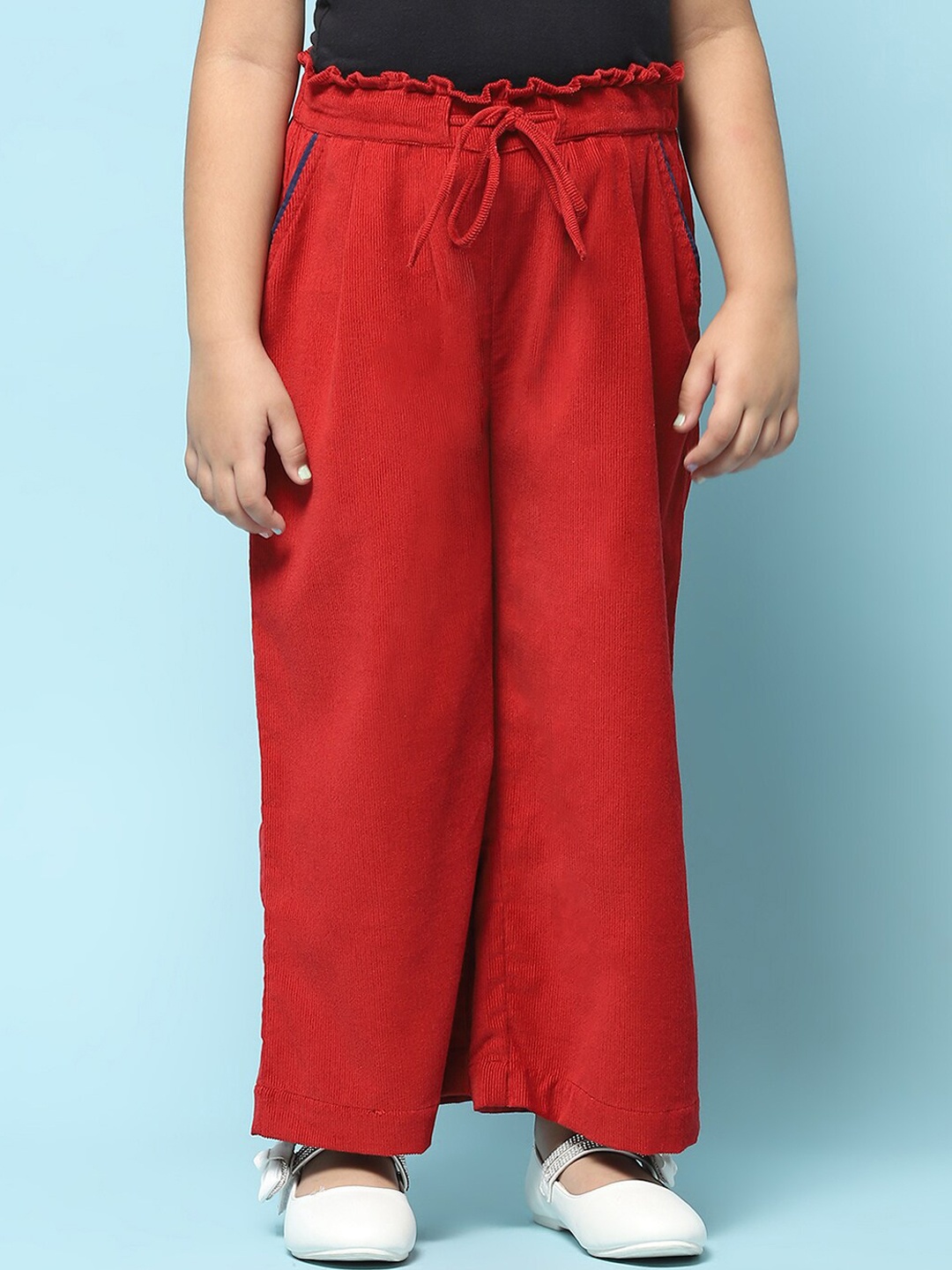 

Biba Girls Relaxed Straight Leg Mid-Rise Pleated Parallel Trousers, Rust