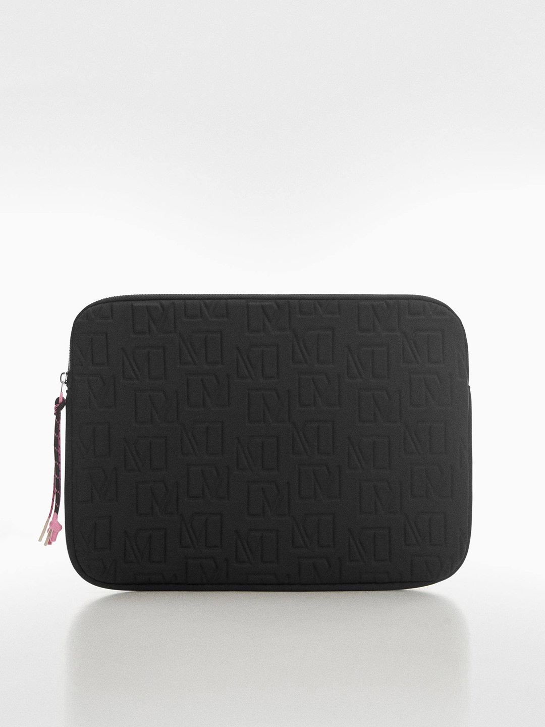 

MANGO Women Brand Logo Textured Laptop Sleeve 16 Inch, Black
