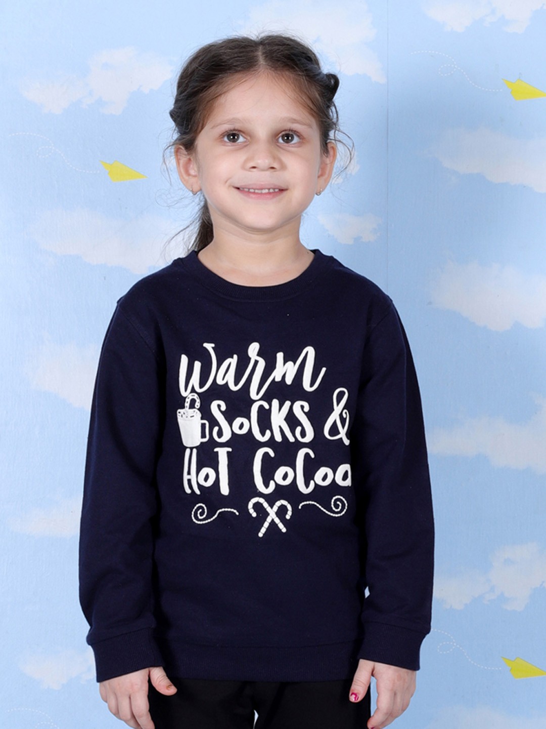

The Mom Store Kids Typography Printed Sweatshirt, Navy blue