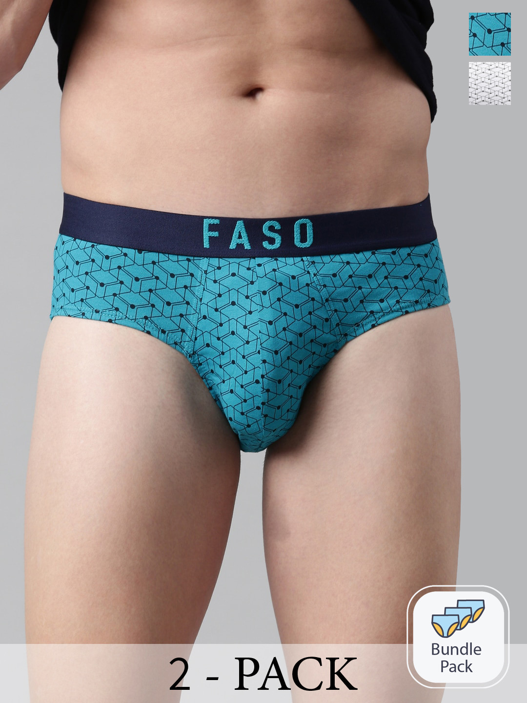 

FASO Men Pack Of 2 Assorted Organic Cotton Basic Briefs FS2004-PO2-ASSORTED2