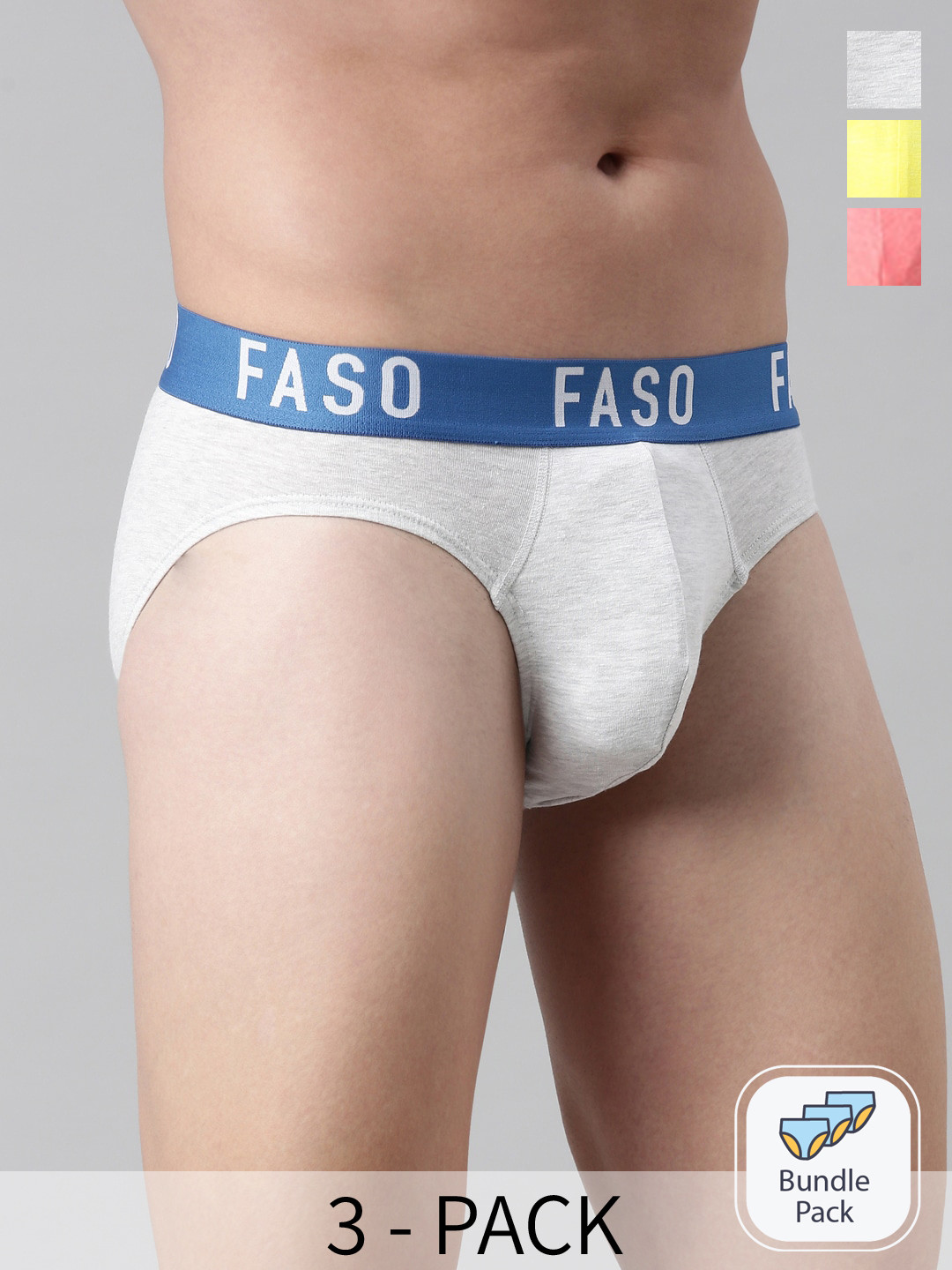 

FASO Pack Of 3 Assorted Cotton Basic Briefs FA2013-PO3-ASSORTED1