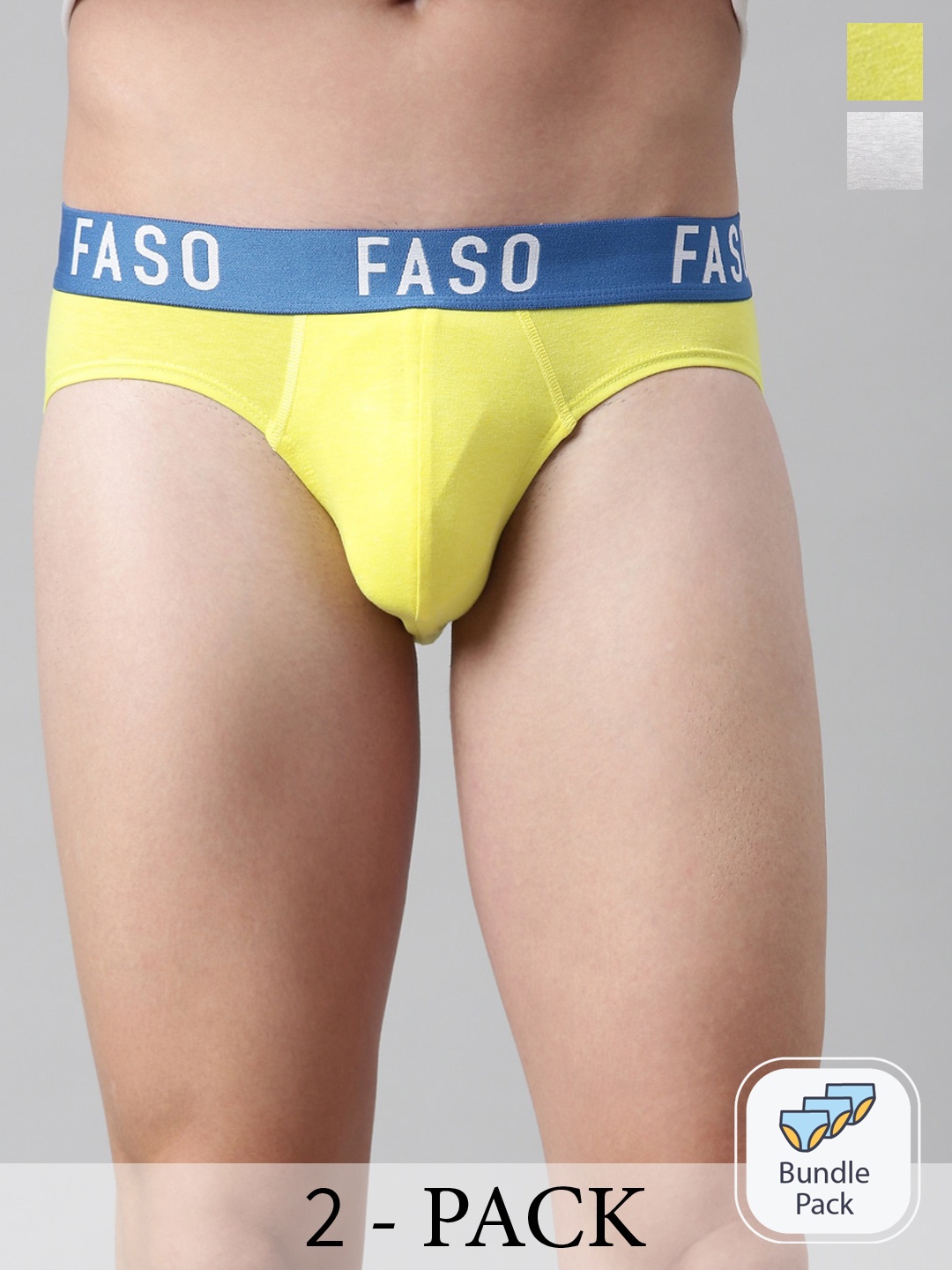 

FASO Pack Of 2 Assorted Cotton Basic Briefs FA2013-PO2-ASSORTED2