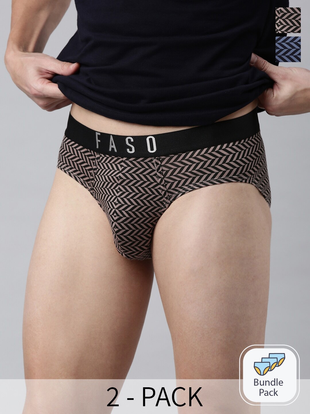 

FASO Pack Of 2 Assorted Cotton Briefs FS3004-PO2-ASSORTED