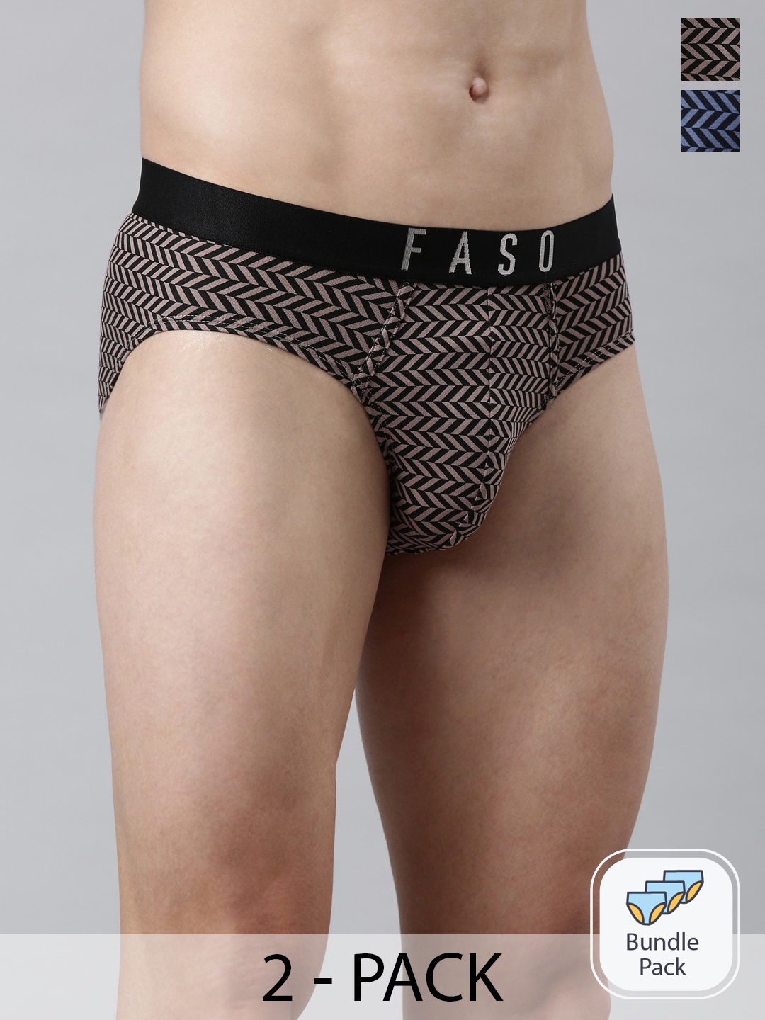 

FASO Pack Of 2 Assorted Cotton Basic Briefs FS3004-PO2-ASSORTED
