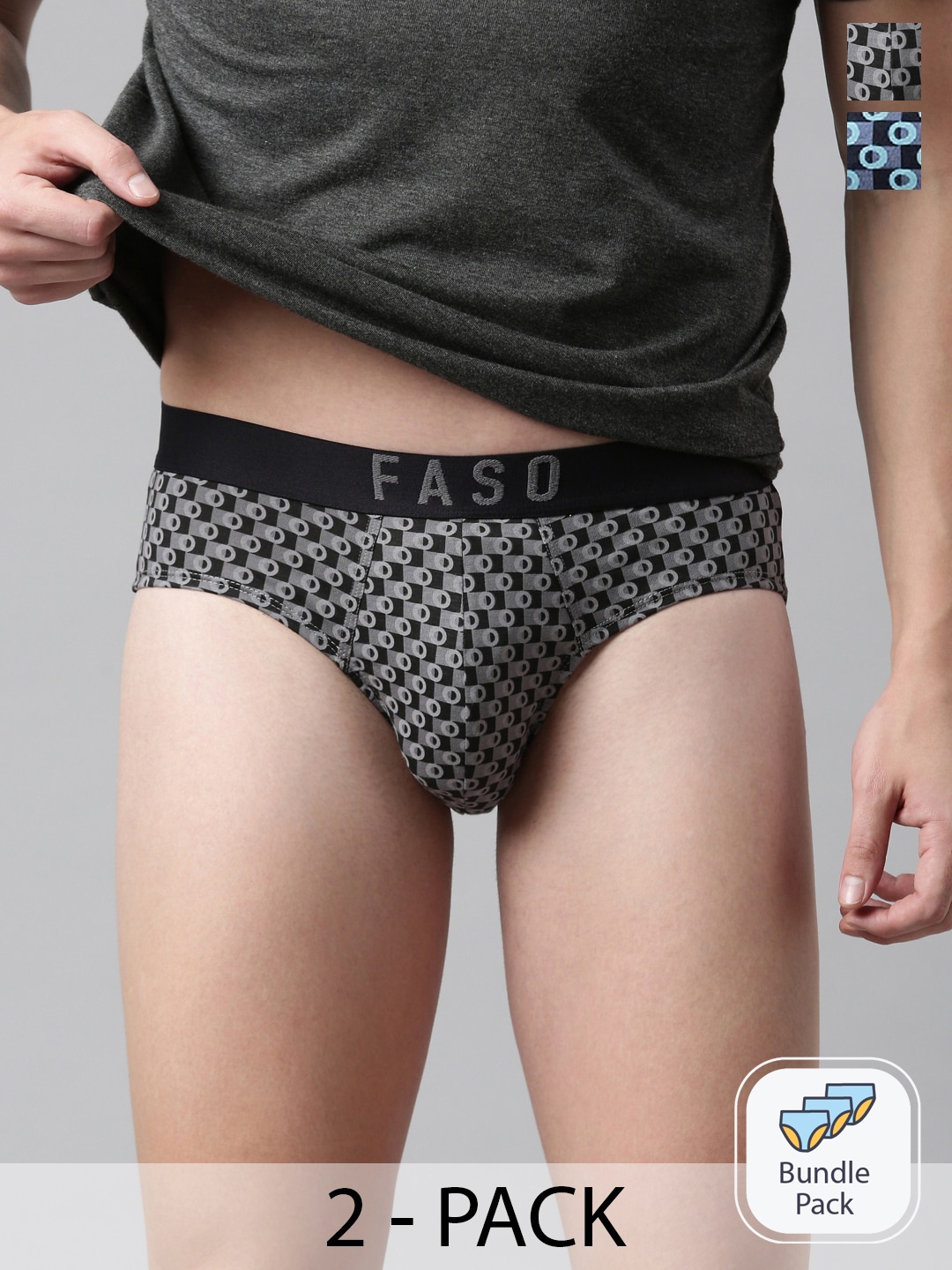 

FASO Pack Of 2 Assorted Cotton Basic Briefs FS2004-PO2-ASSORTED