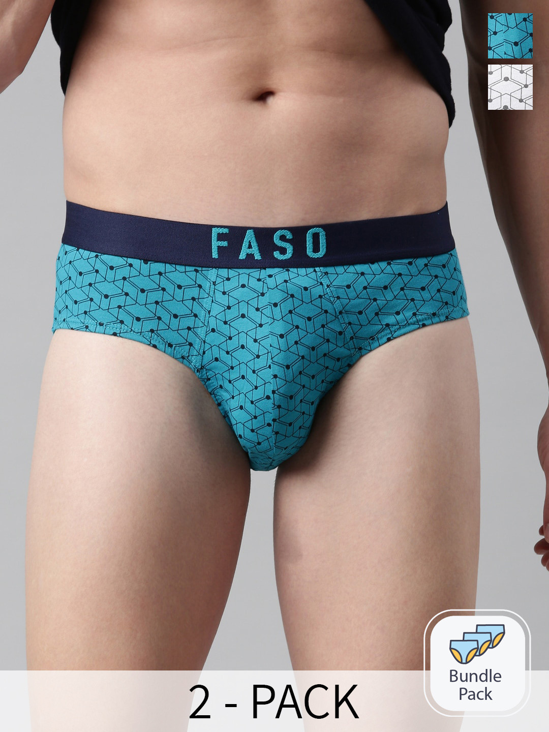 

FASO Pack Of 2 Assorted Cotton Basic Briefs FS2004-PO2-ASSORTED2