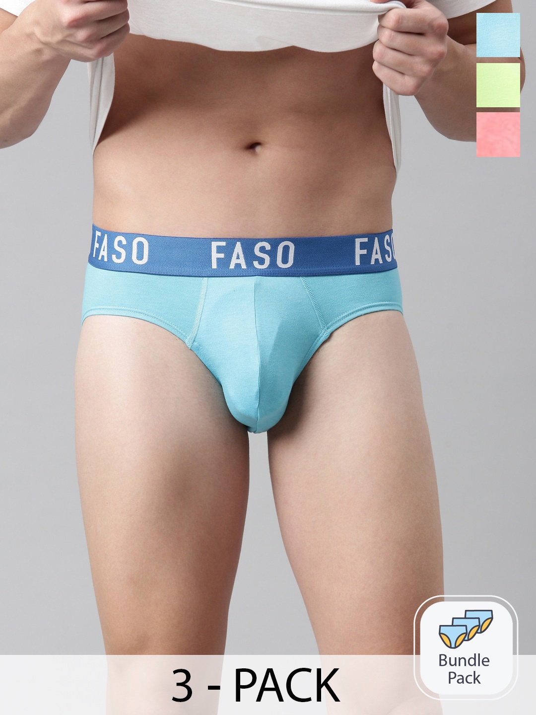 

FASO Pack Of 3 Assorted Organic Cotton Briefs FA2013-PO3-ASSORTED