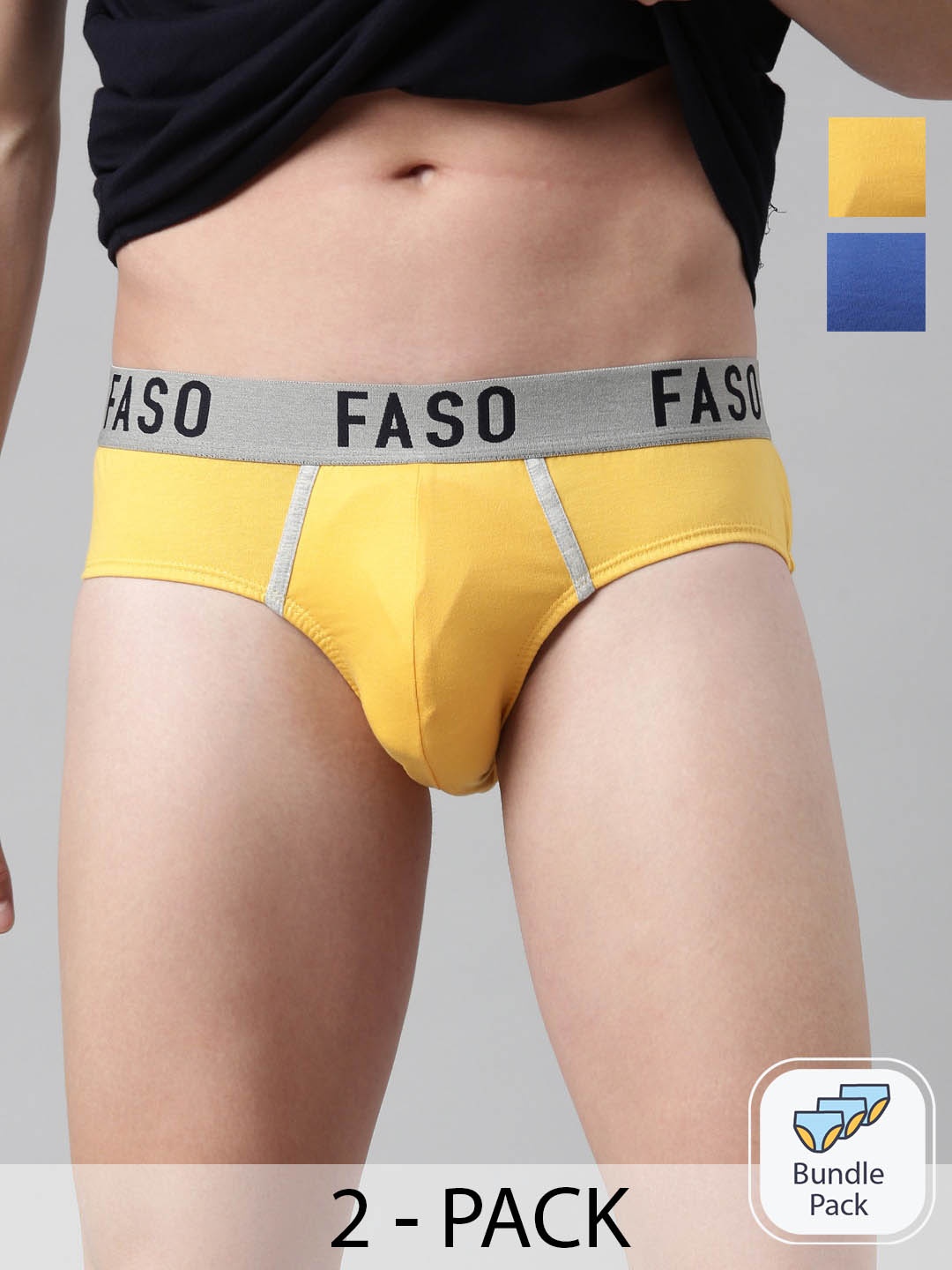 

FASO Pack Of 2 Assorted Organic Cotton Ribbed Briefs FA1005-PO2-ASSORTED2