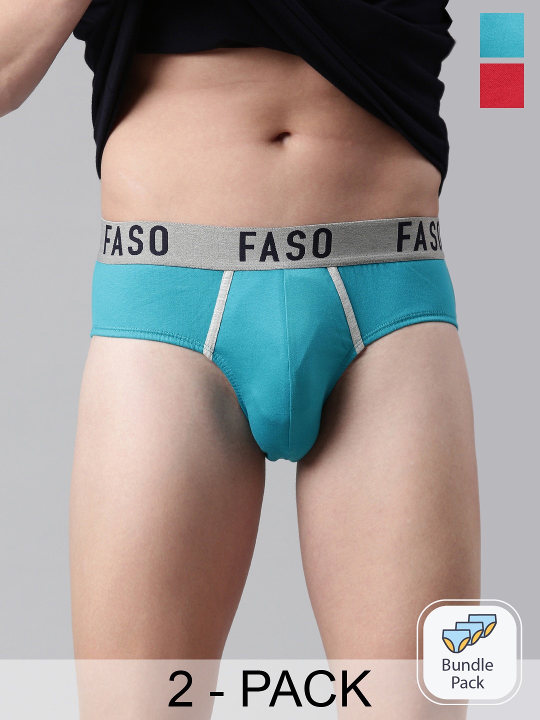 

FASO Men Pack Of 2 Assorted Organic Cotton Basic Briefs FA1005-PO2-ASSORTED