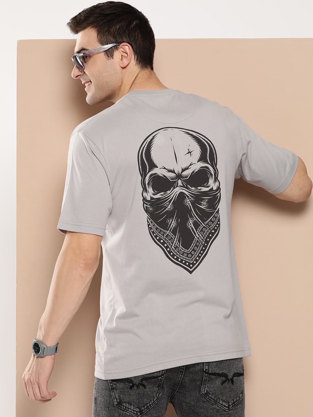 

HERE&NOW Men Printed T-shirt, Grey