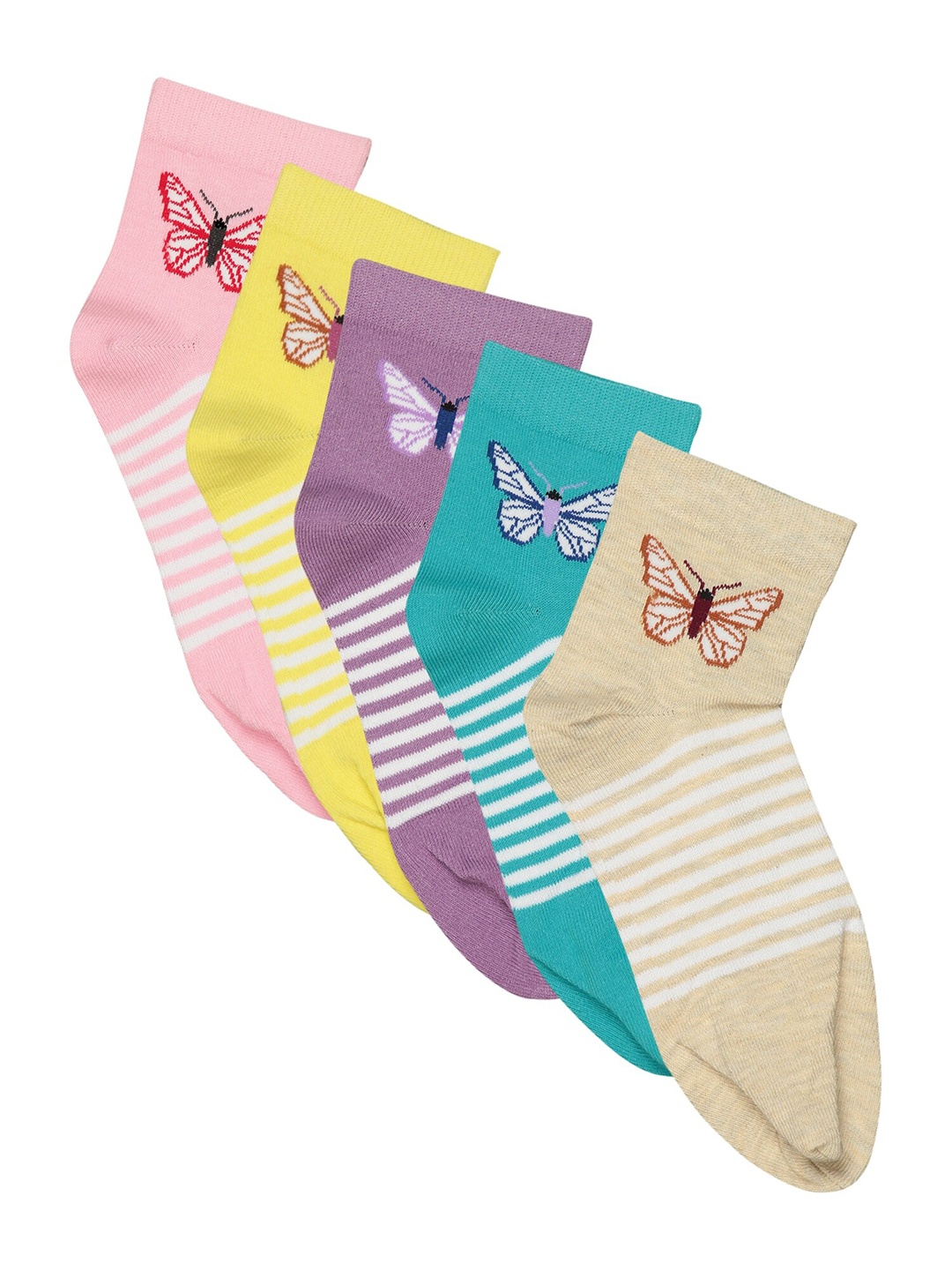 

Bodycare Pack Of 5 Assorted Striped Cotton Socks